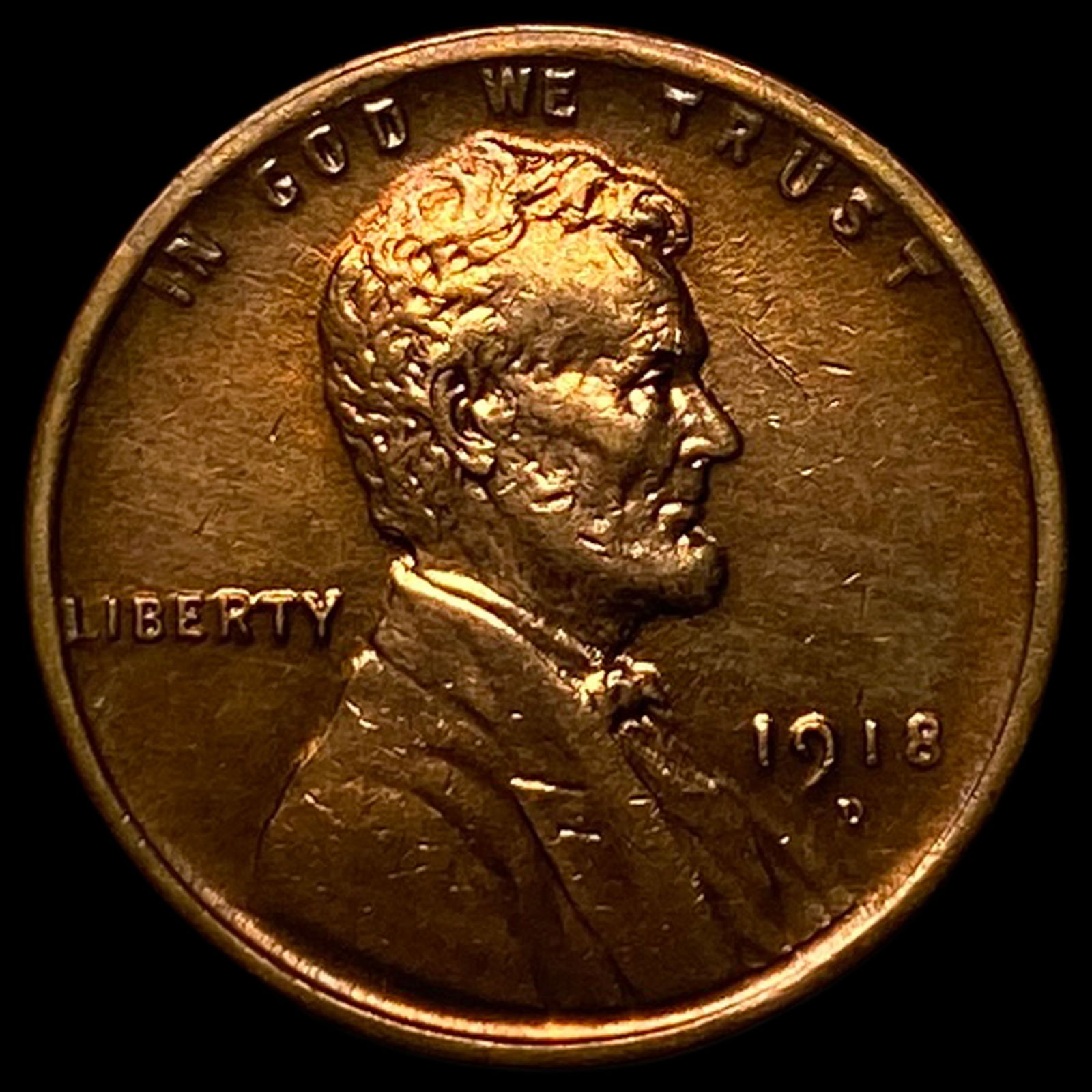 1918-D Red Lincoln Wheat Cent UNCIRCULATED (1 of 2)