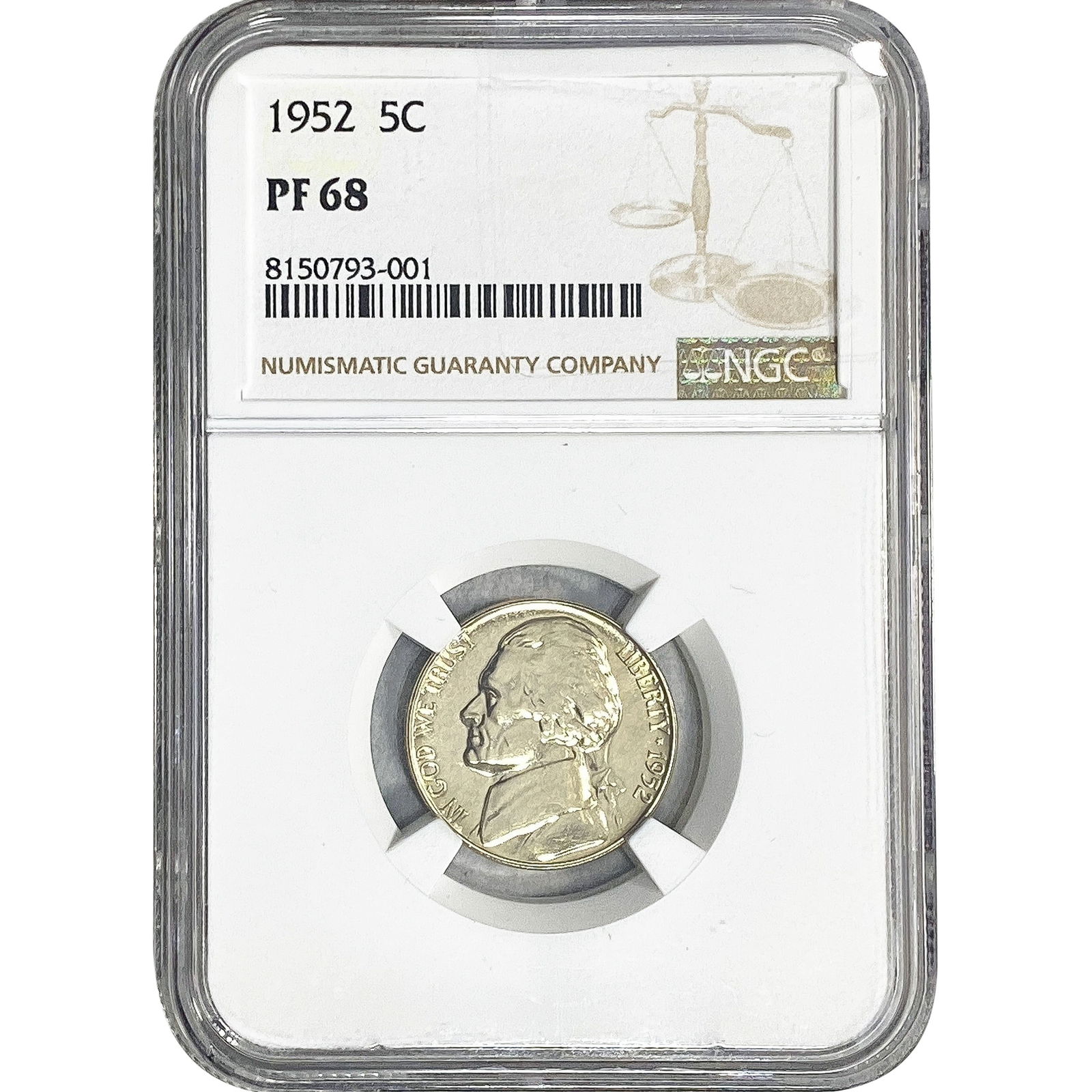 1952 Jefferson Nickel NGC PF68 (1 of 2)