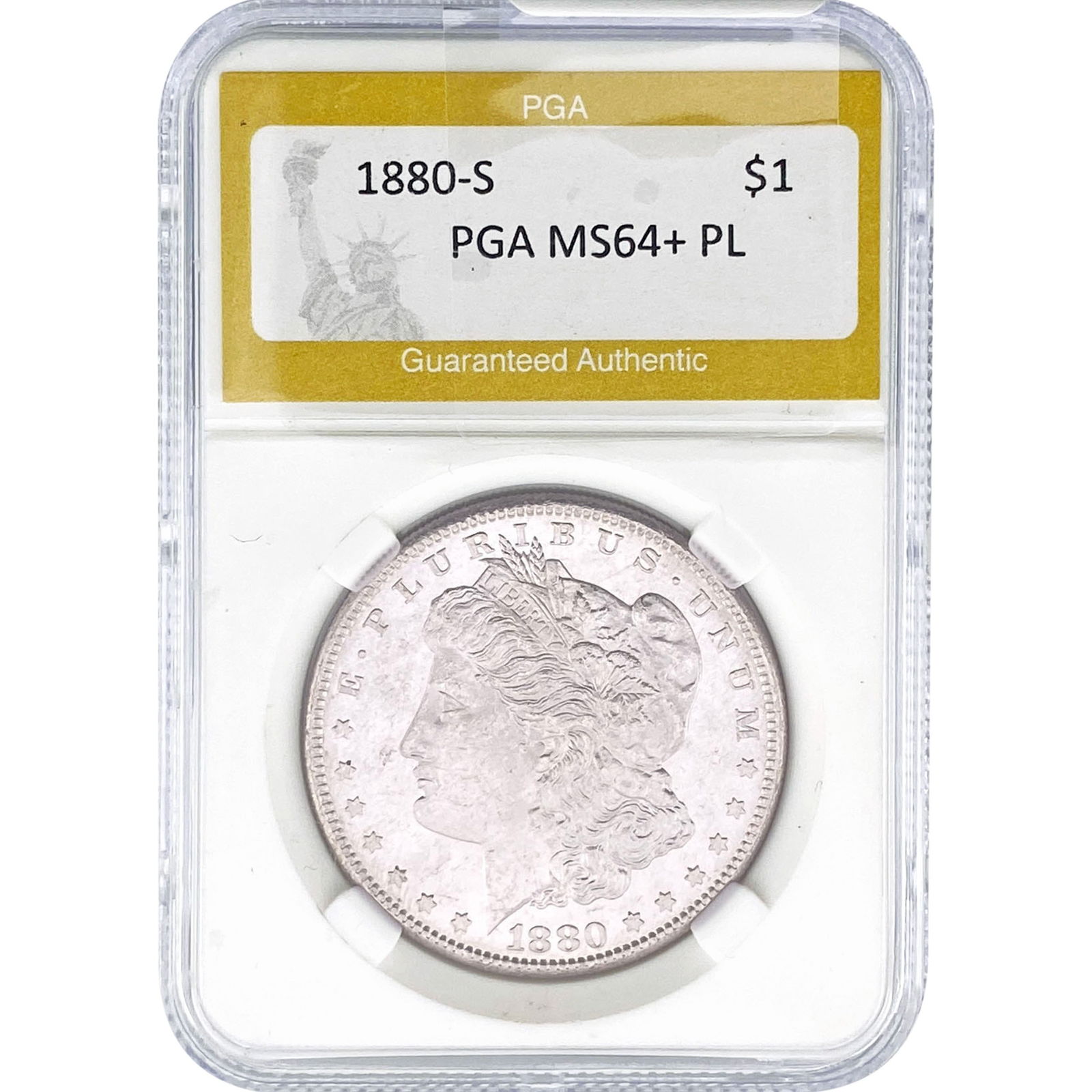 1880-S Morgan Silver Dollar PGA MS64+ PL: 1880-S Morgan Silver Dollar PGA MS64+ PL