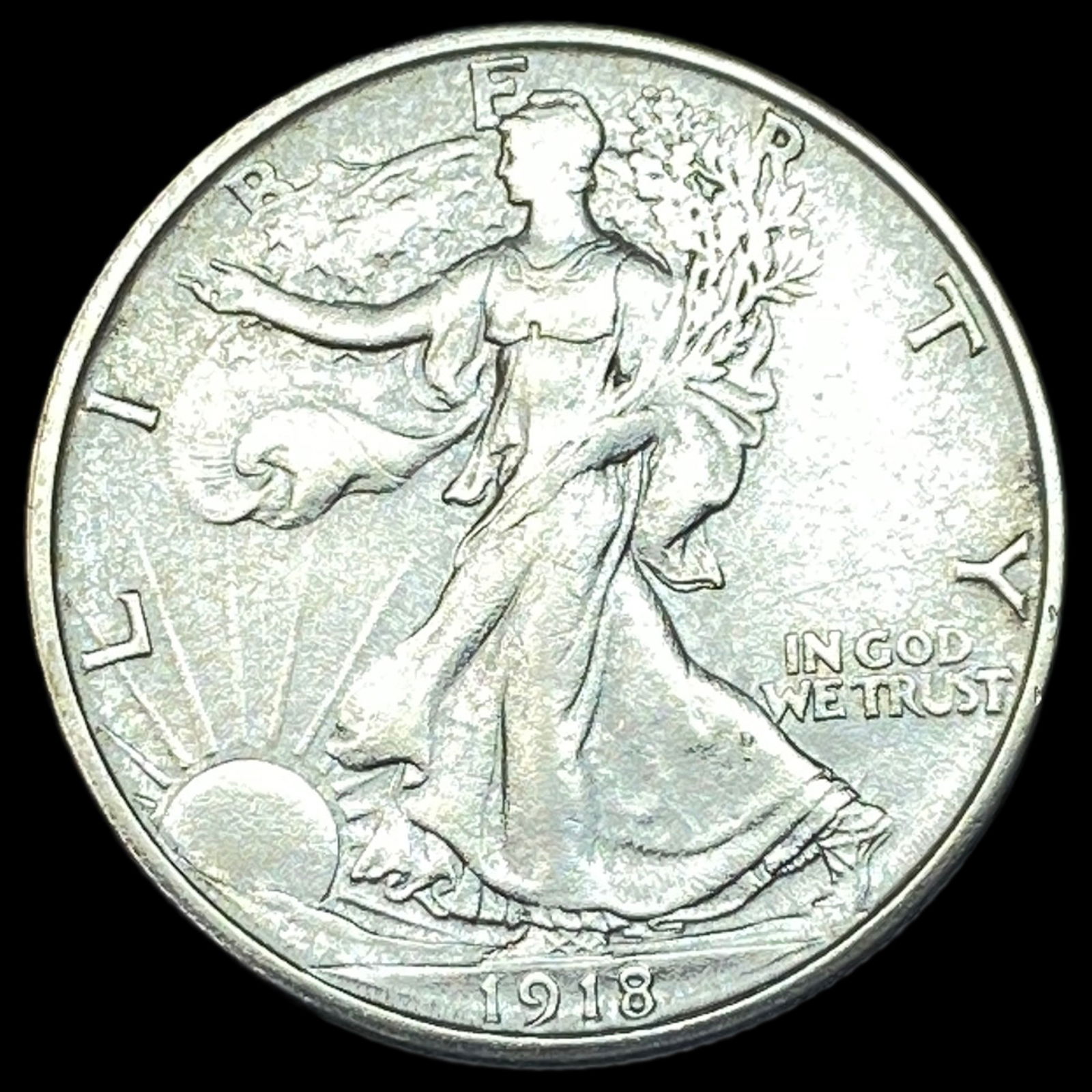 1918-S Silver Walking Liberty Half Dollar HIGH GRADE (1 of 2)