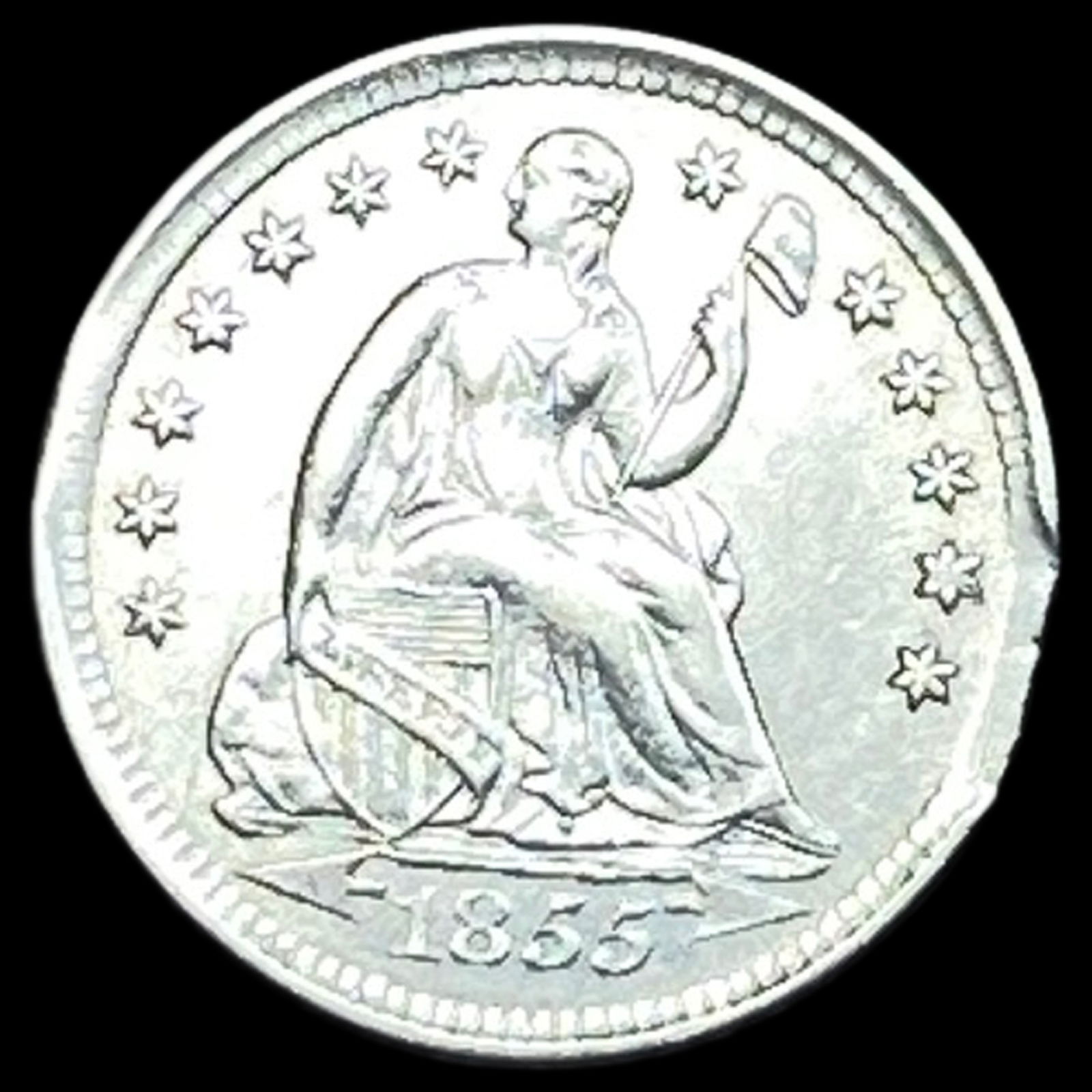 1855 Seated Liberty Half Dime HIGH GRADE (1 of 2)