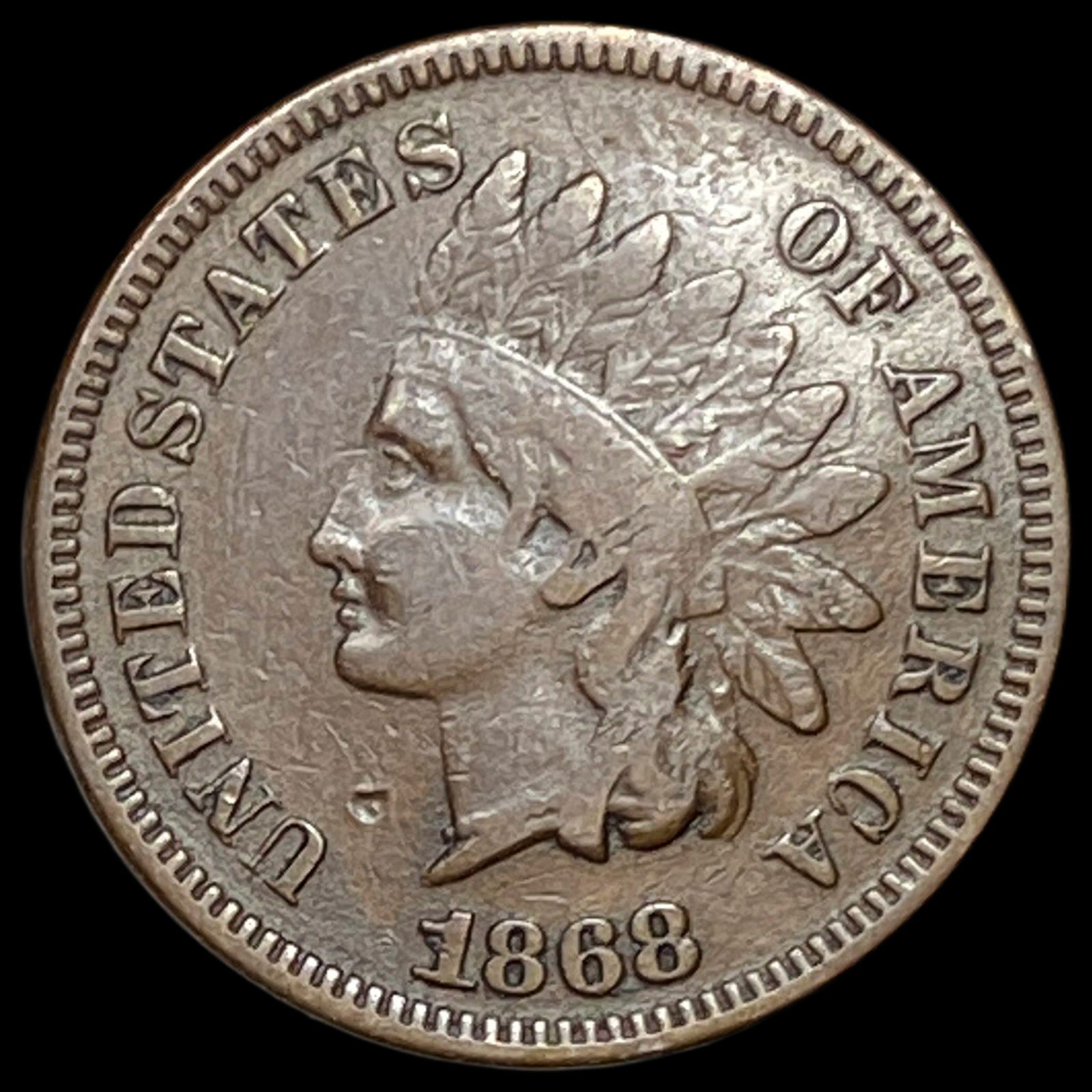 1868 Indian Head Cent NEARLY UNCIRCULATED (1 of 2)