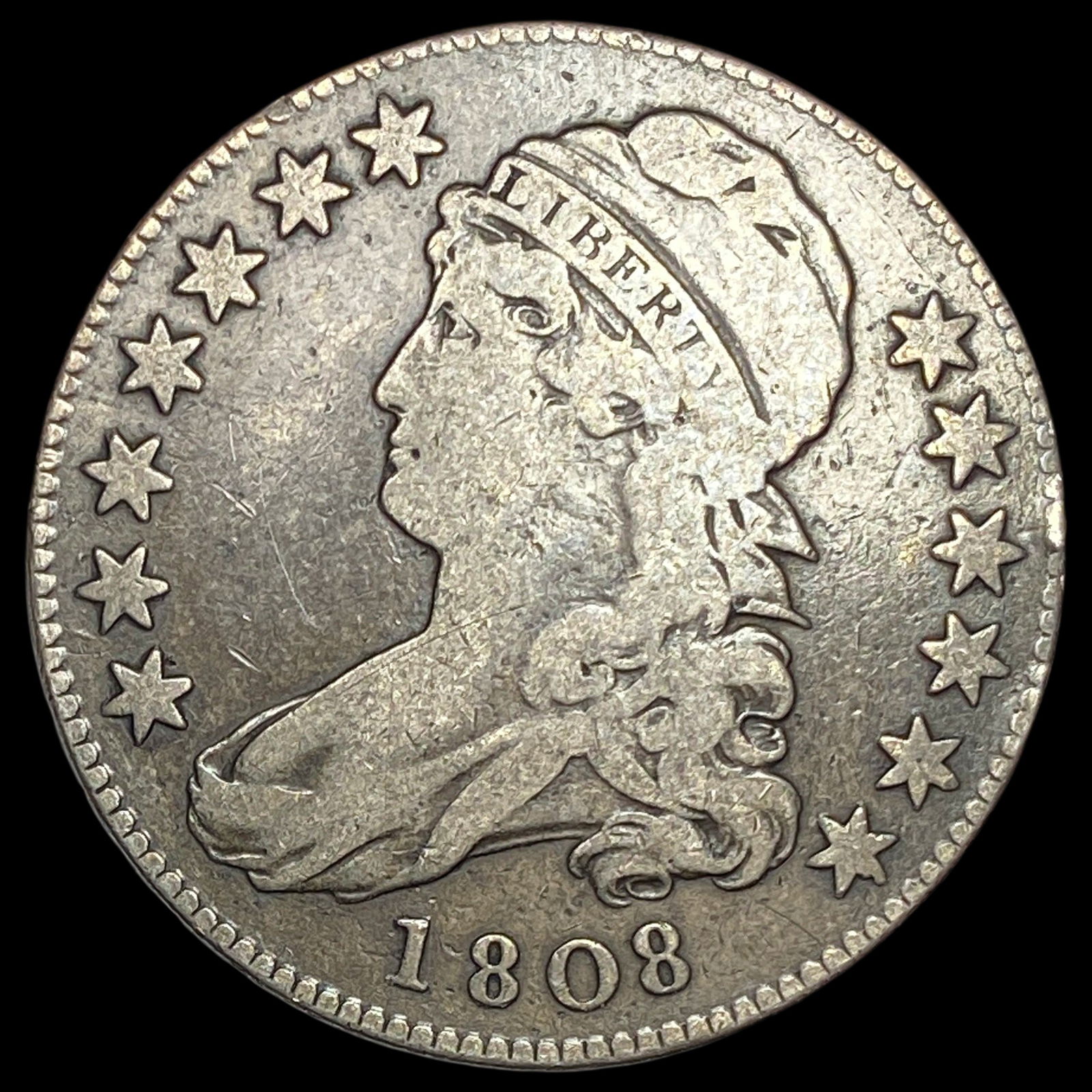 1808 Capped Bust Half Dollar NICELY CIRCULATED (1 of 2)
