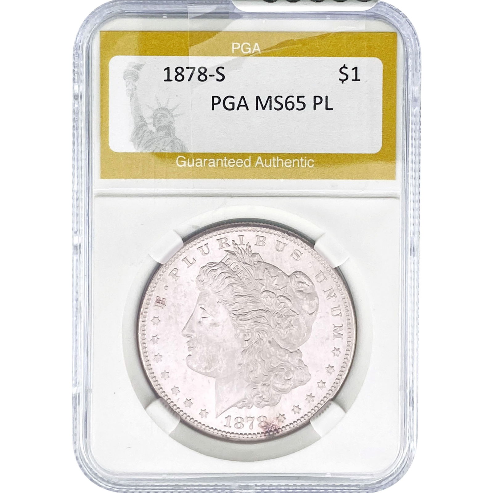 1878-S Morgan Silver Dollar PGA MS65 PL: 1878-S Morgan Silver Dollar PGA MS65 PL