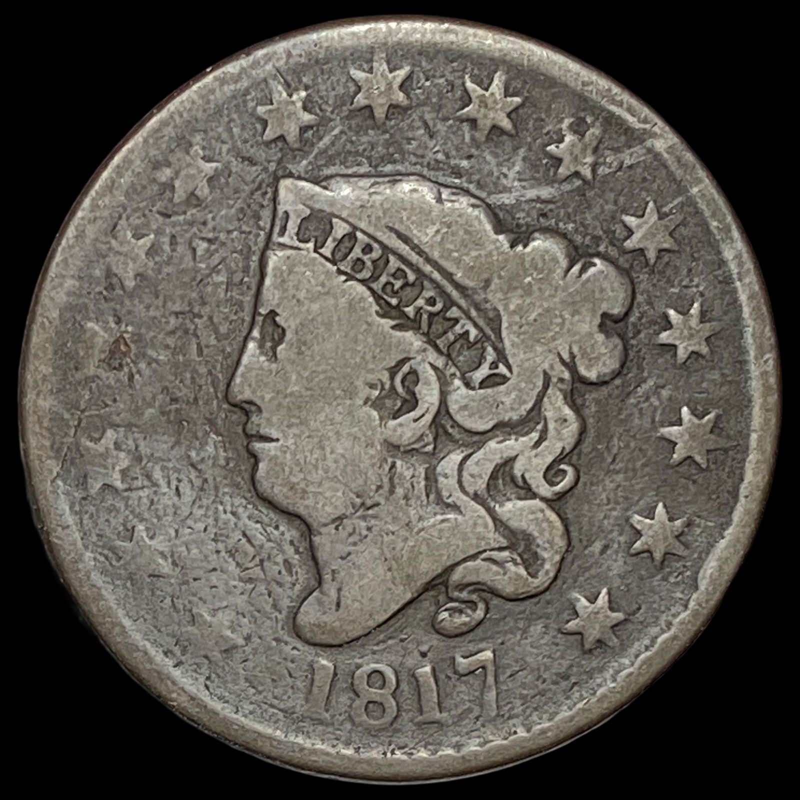 1817 Coronet Head Large Cent NICELY CIRCULATED (1 of 2)