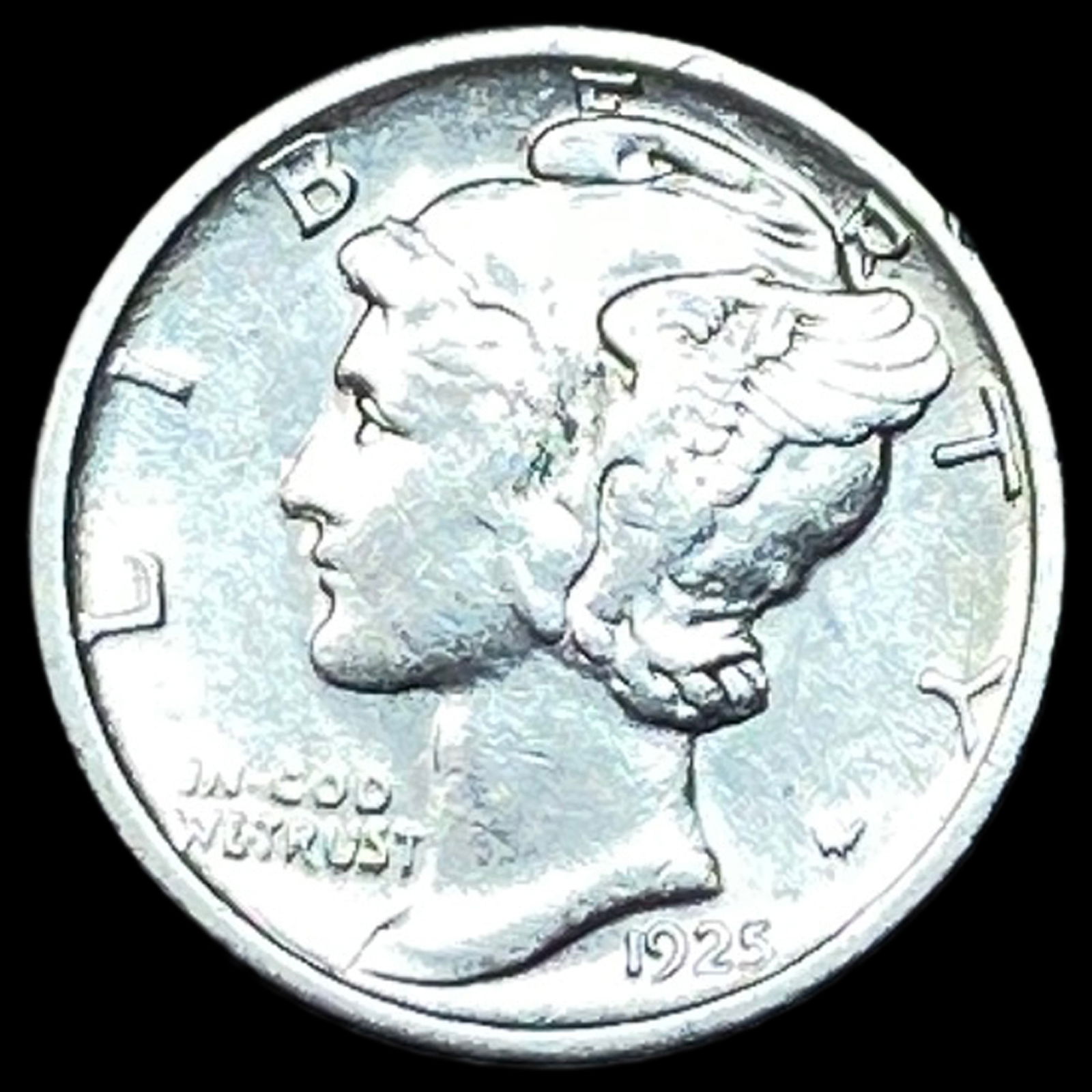 1925-S Silver Mercury Dime CLOSELY UNCIRCULATED (1 of 2)