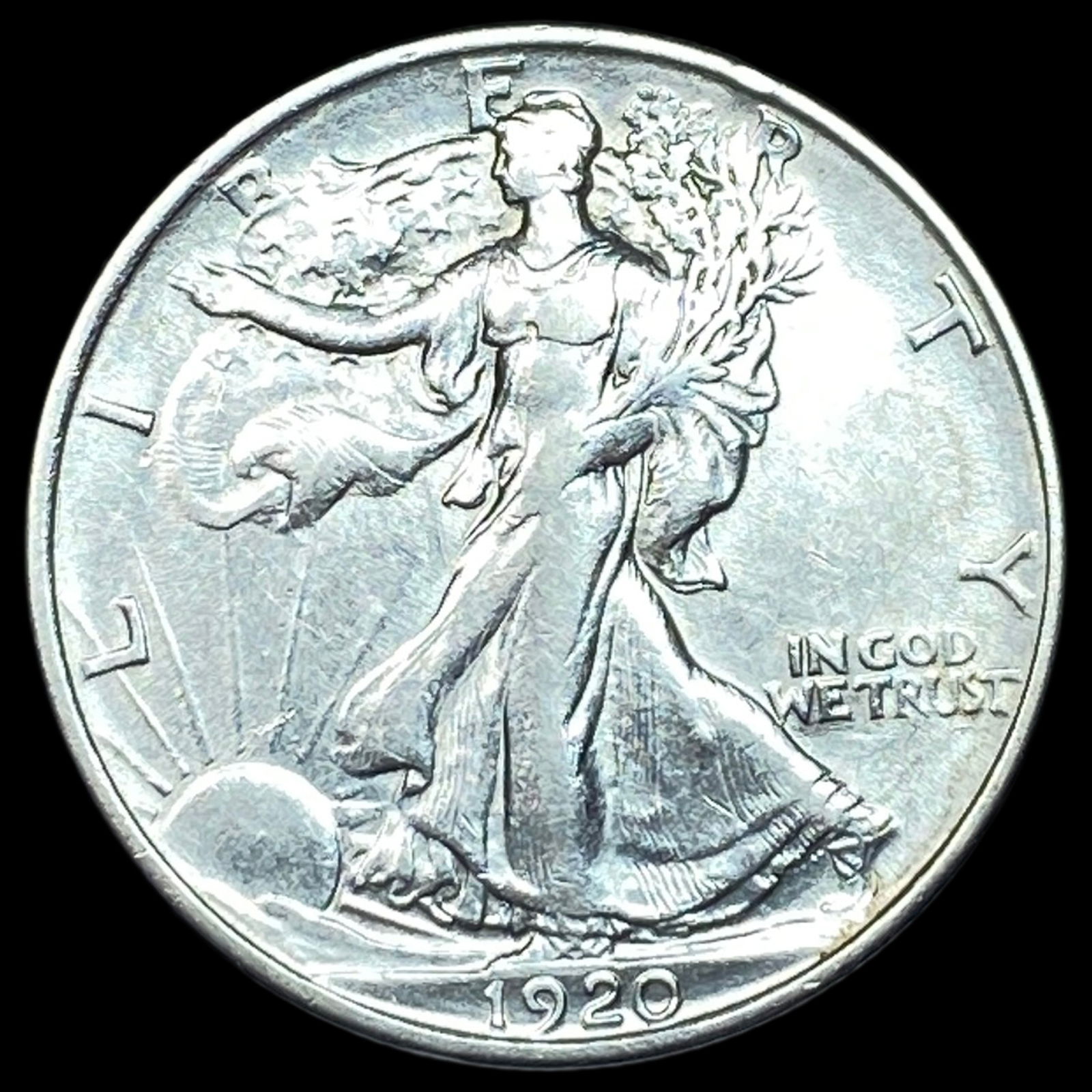1920 Silver Walking Liberty Half Dollar CLOSELY UNCIRCULATED: 1920 Silver Walking Liberty Half Dollar CLOSELY UNCIRCULATED