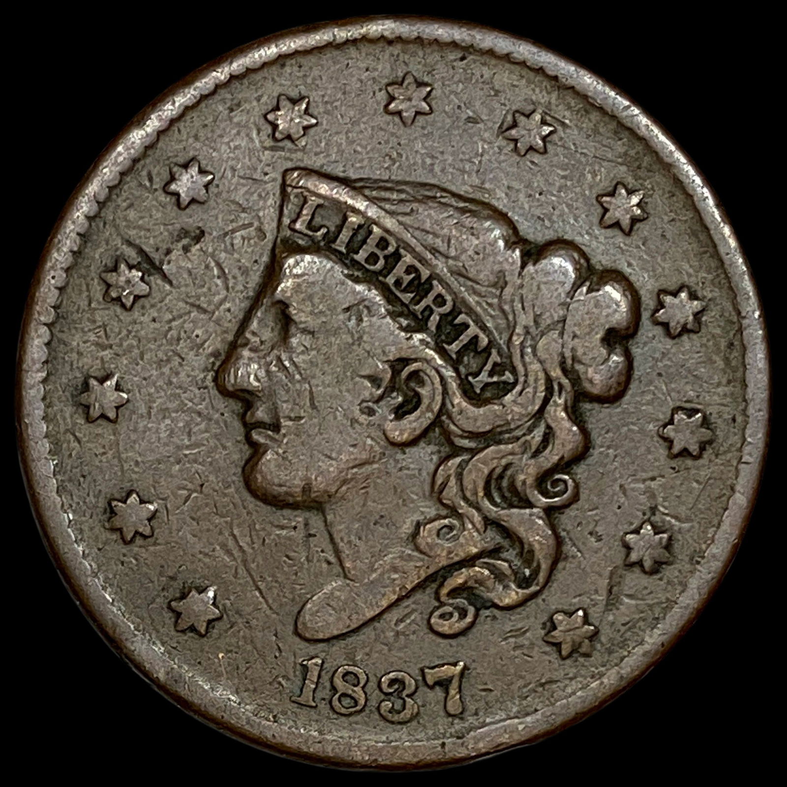 1837 Coronet Head Large Cent LIGHTLY CIRCULATED (1 of 2)