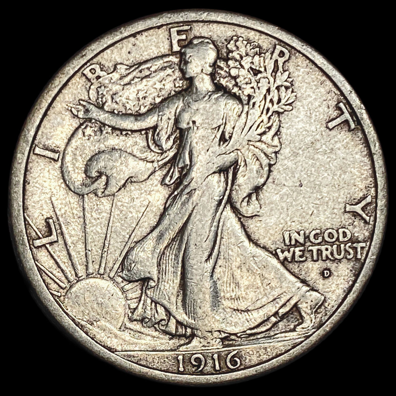 1916-D Walking Liberty Half Dollar CLOSELY UNCIRCULATED (1 of 2)