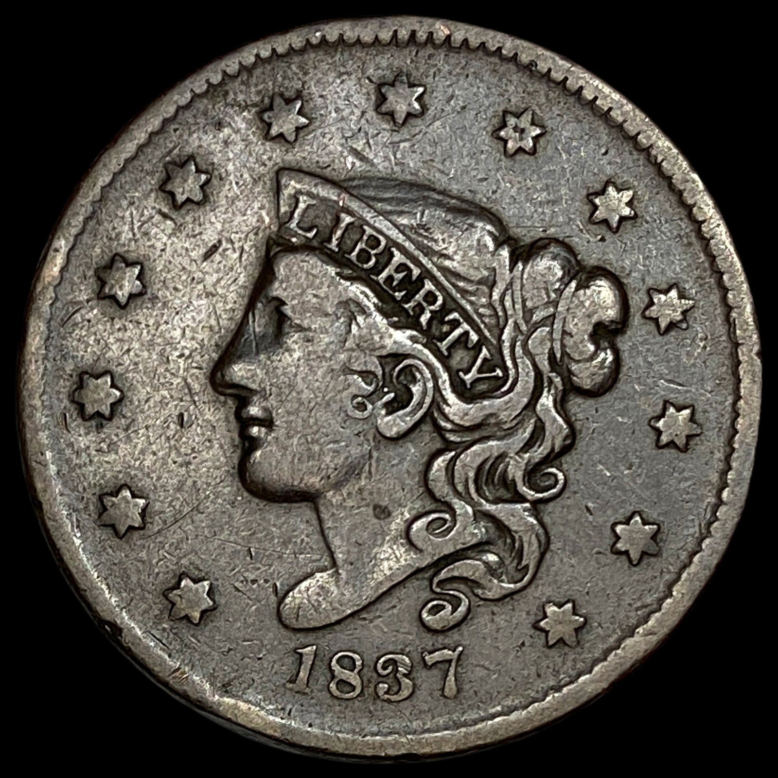 1837 Coronet Head Large Cent NEARLY UNCIRCULATED (1 of 2)