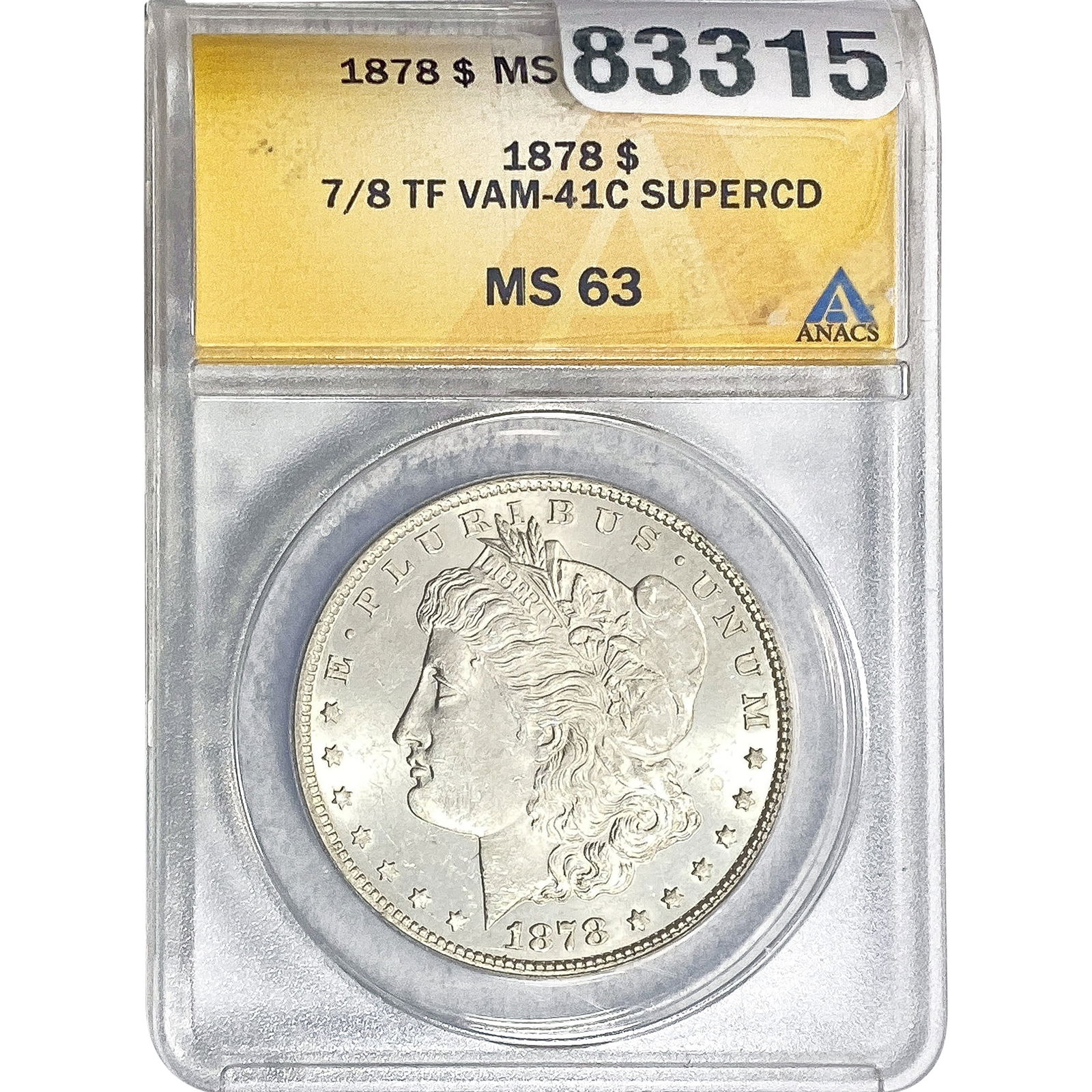 1878 7/8TF Morgan Silver Dollar ANACS MS63 VAM-41C (1 of 2)