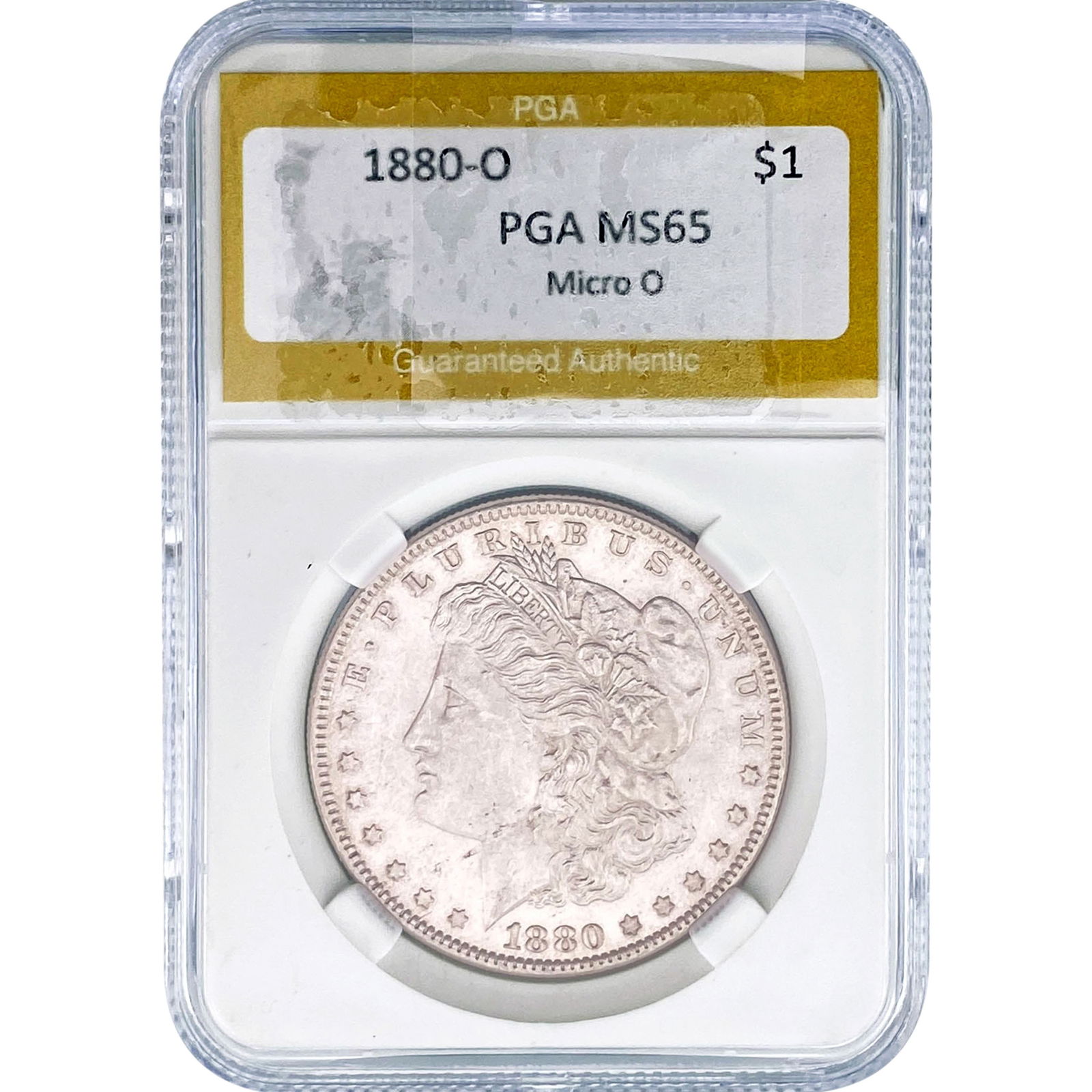 1880-O Morgan Silver Dollar PGA MS65 Micro O: 1880-O Morgan Silver Dollar PGA MS65 Micro O