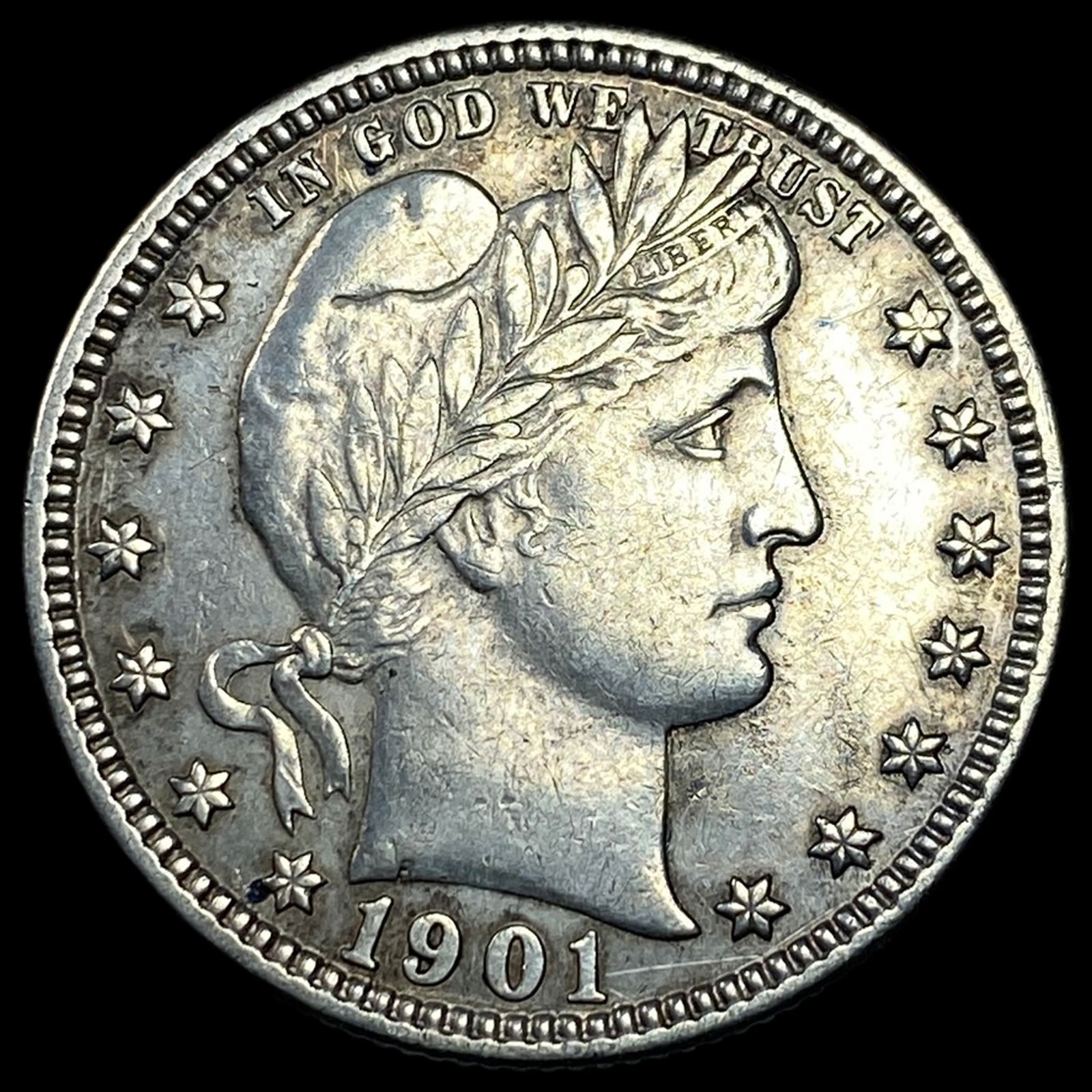 1901 Silver Barber Quarter CLOSELY UNCIRCULATED (1 of 2)
