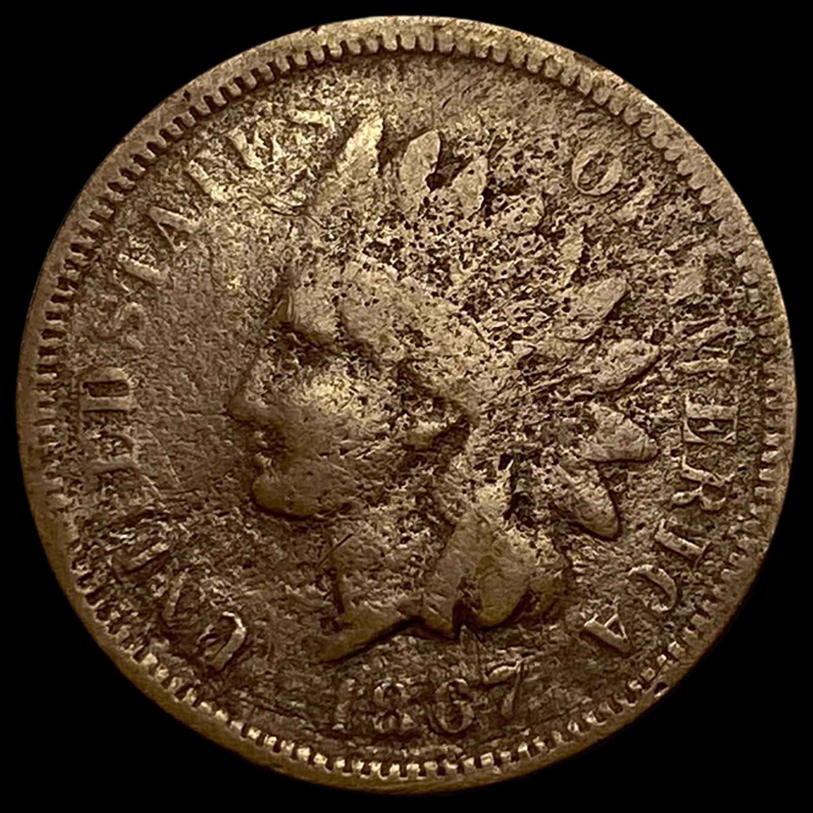 1867 Indian Head Cent NICELY CIRCULATED (1 of 2)