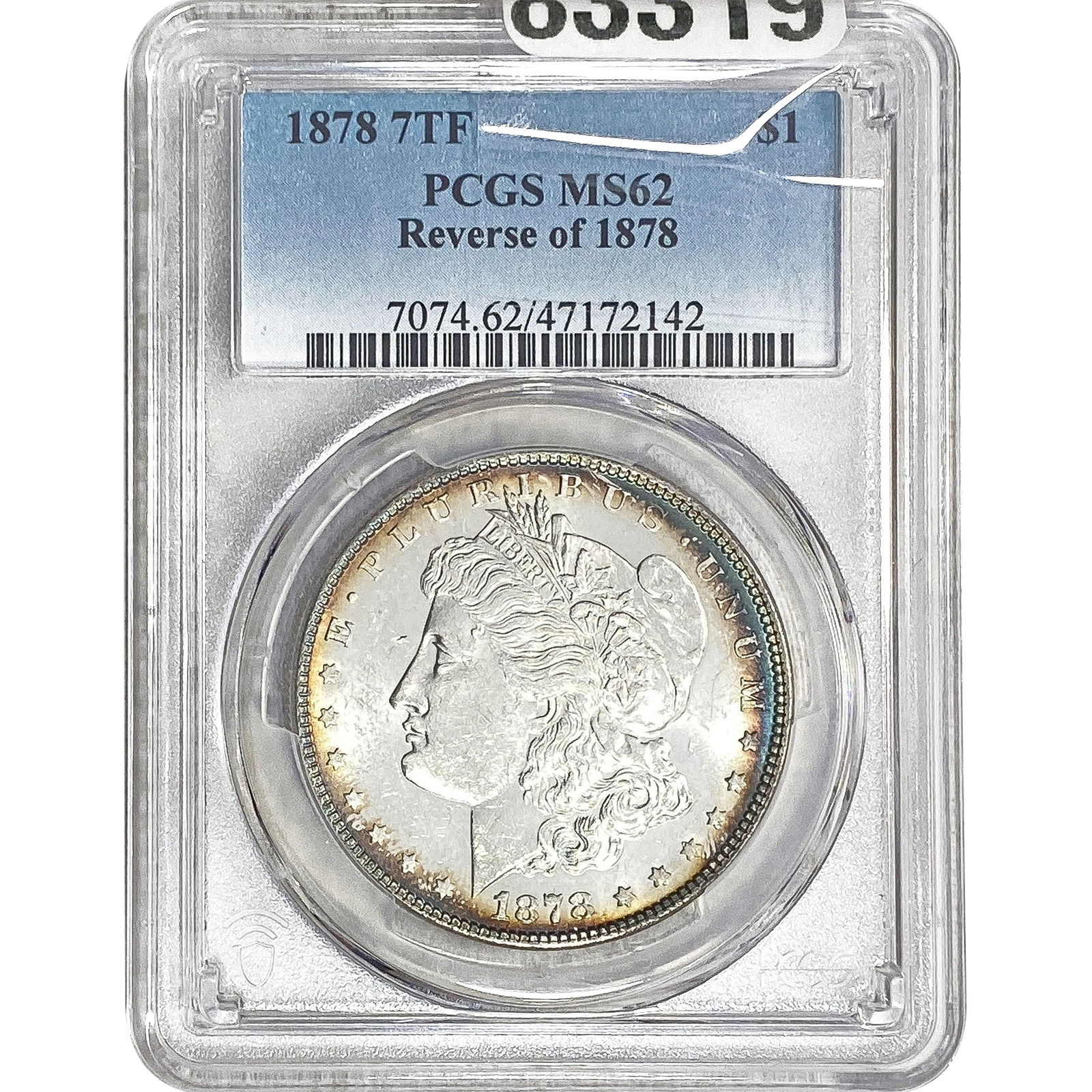 1878 Rev. 1878 Morgan Silver Dollar PCGS MS62: 1878 Rev. 1878 Morgan Silver Dollar PCGS MS62