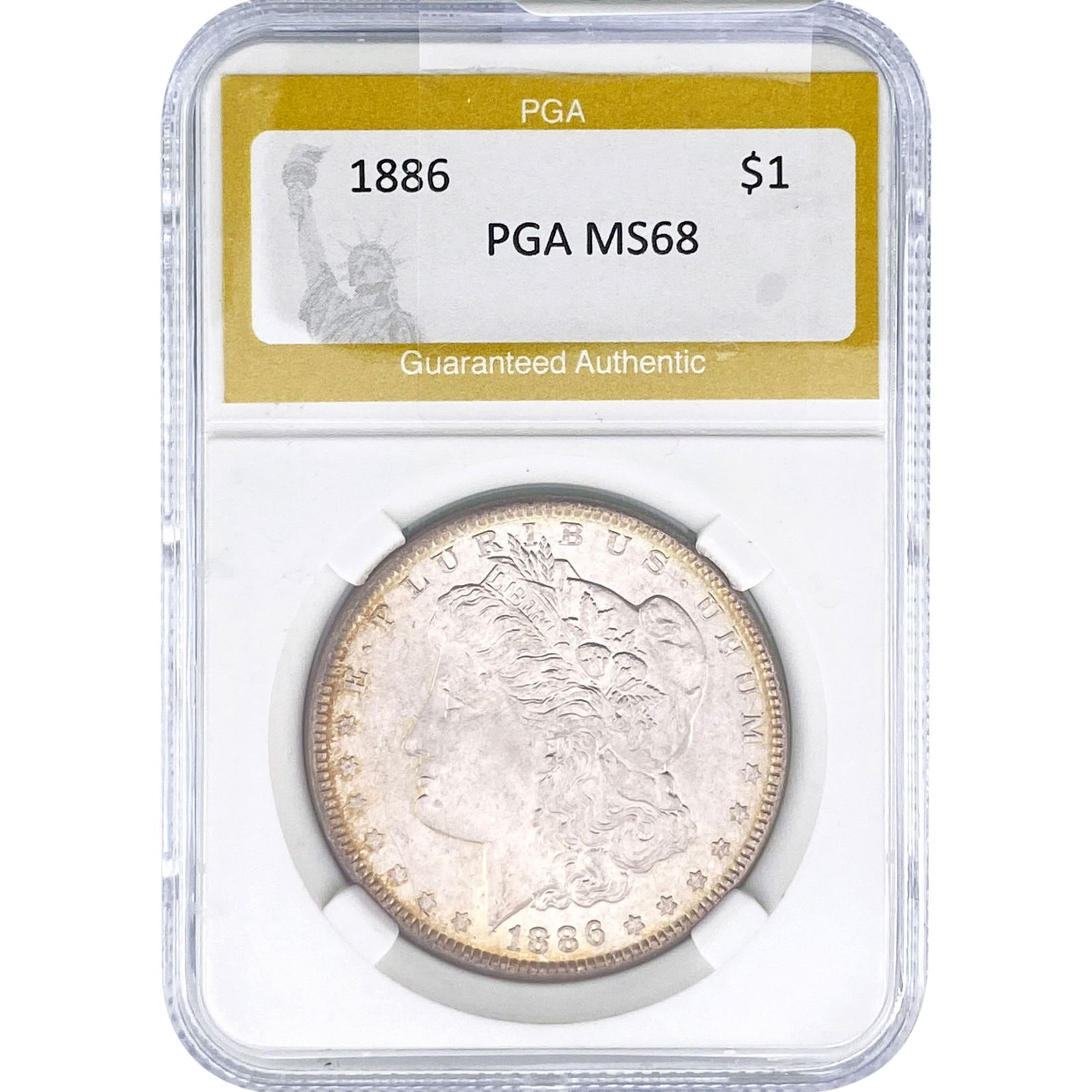 1886 Morgan Silver Dollar PGA MS68: 1886 Morgan Silver Dollar PGA MS68
