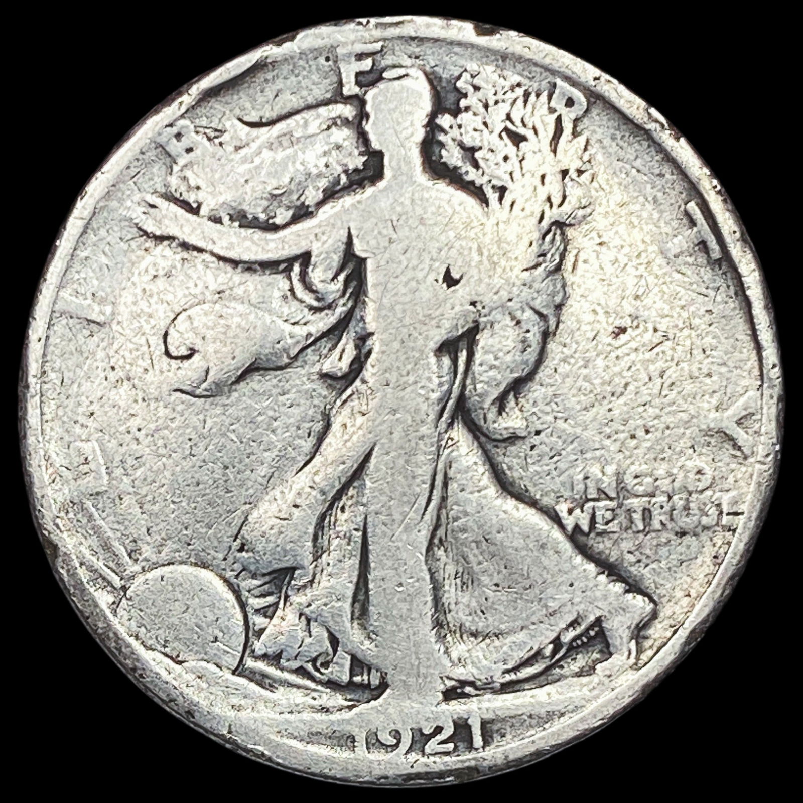 1921 Silver Walking Liberty Half Dollar LIGHTLY CIRCULATED (1 of 2)