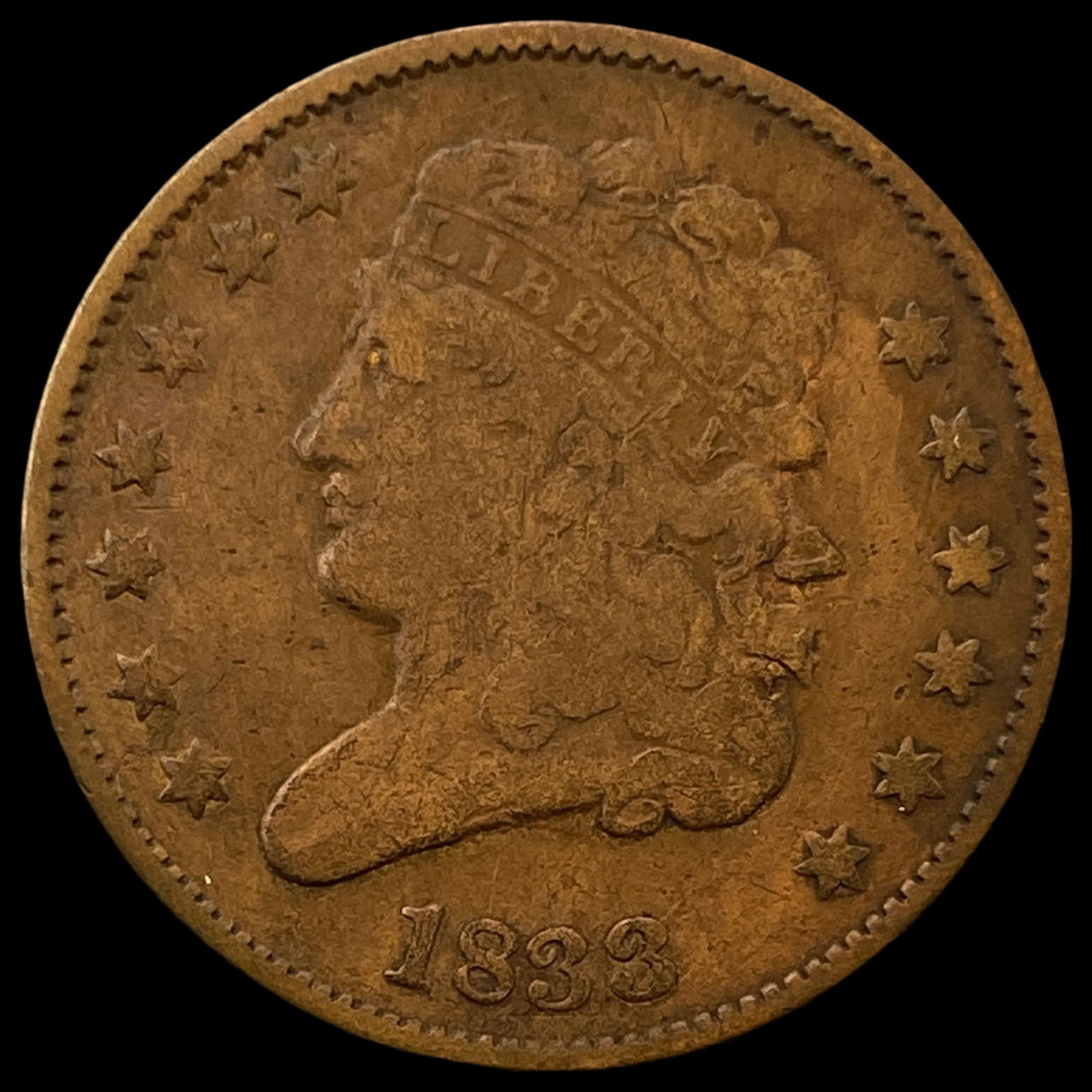 1833 Classic Head Half Cent LIGHTLY CIRCULATED (1 of 2)