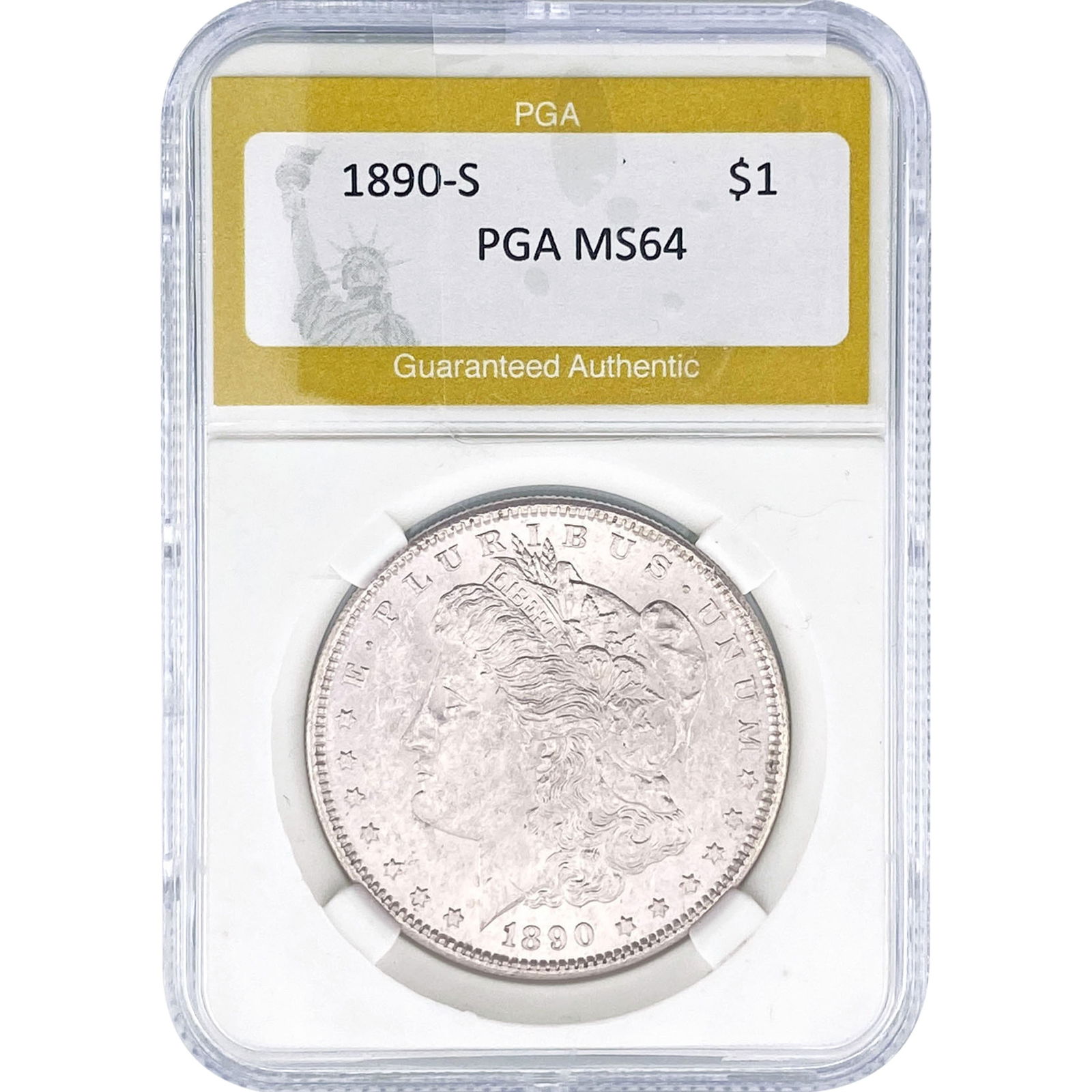 1890-S Morgan Silver Dollar PGA MS64: 1890-S Morgan Silver Dollar PGA MS64