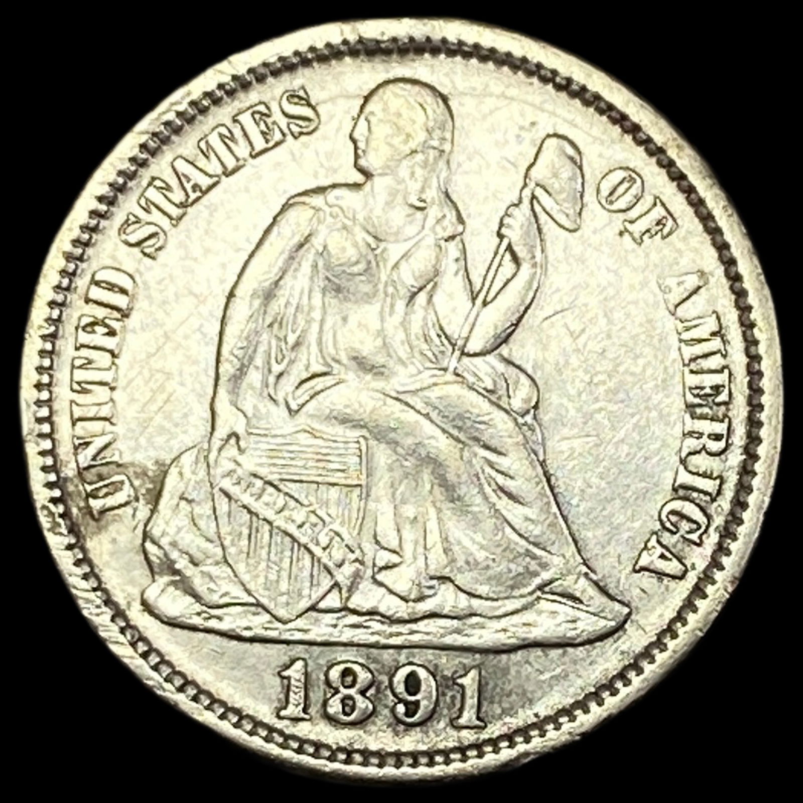 1891 Silver Dime CLOSELY UNCIRCULATED (1 of 2)