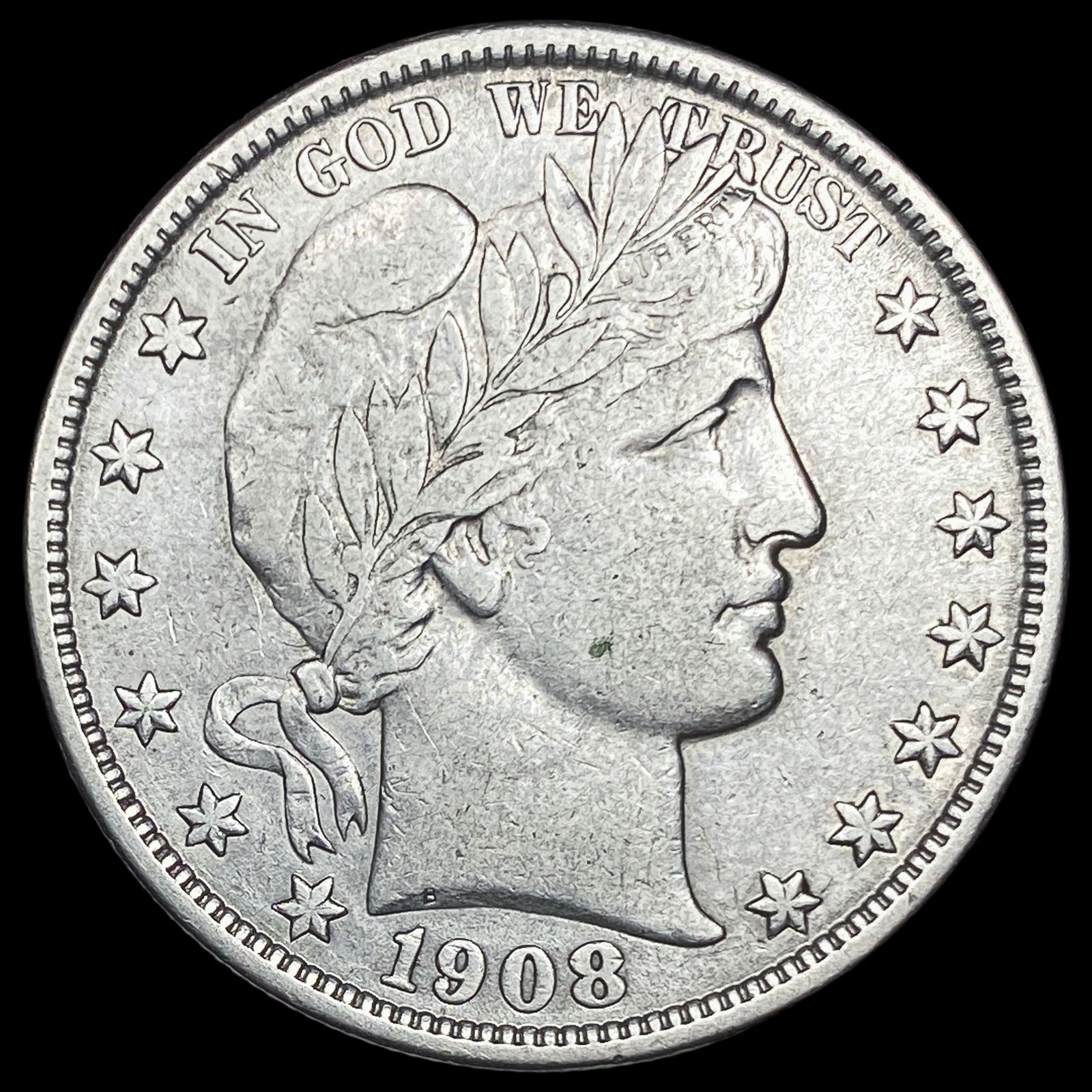 1908-O Silver Barber Half Dollar CLOSELY UNCIRCULATED (1 of 2)