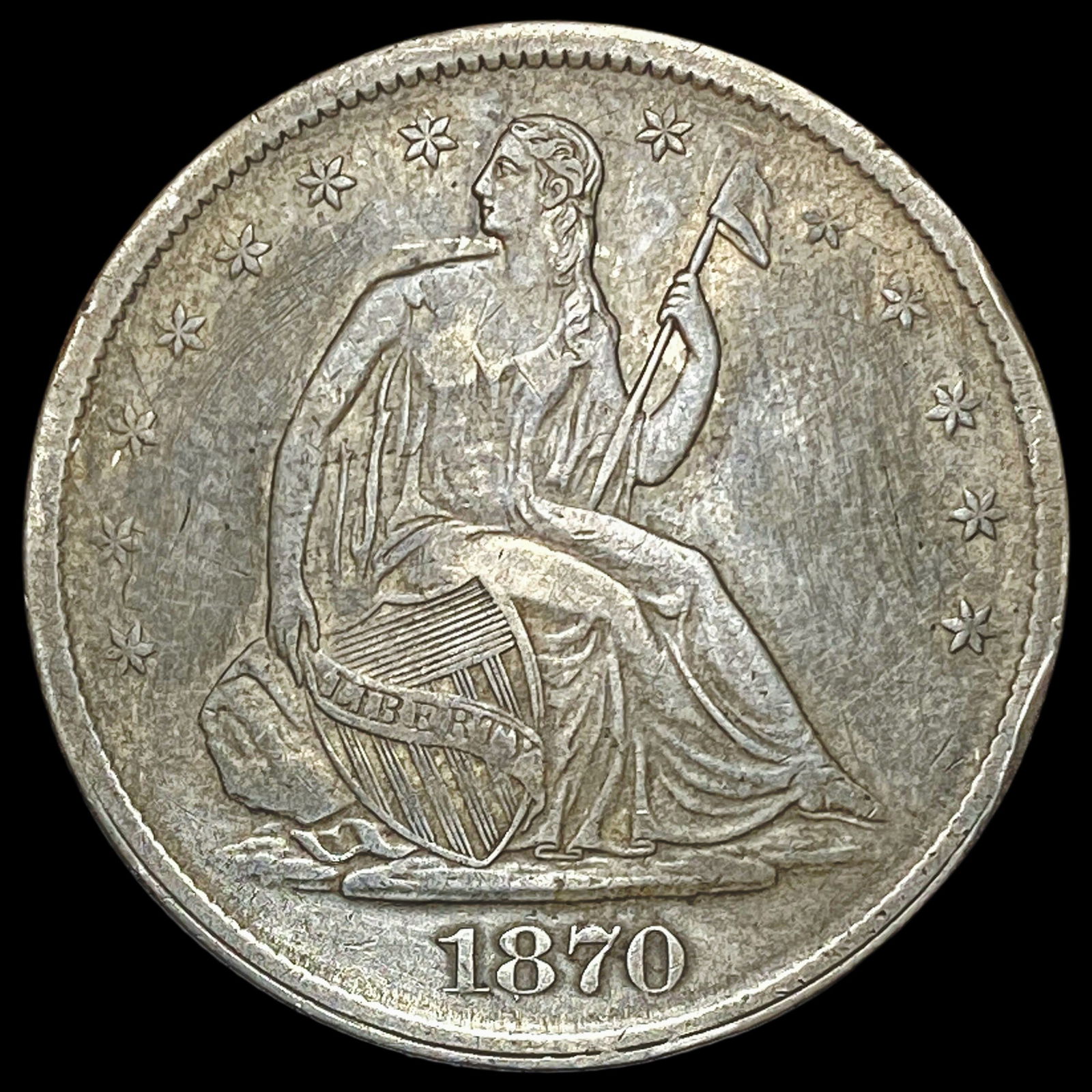 1870-S Seated Liberty Half Dollar NEARLY UNCIRCULATED (1 of 2)