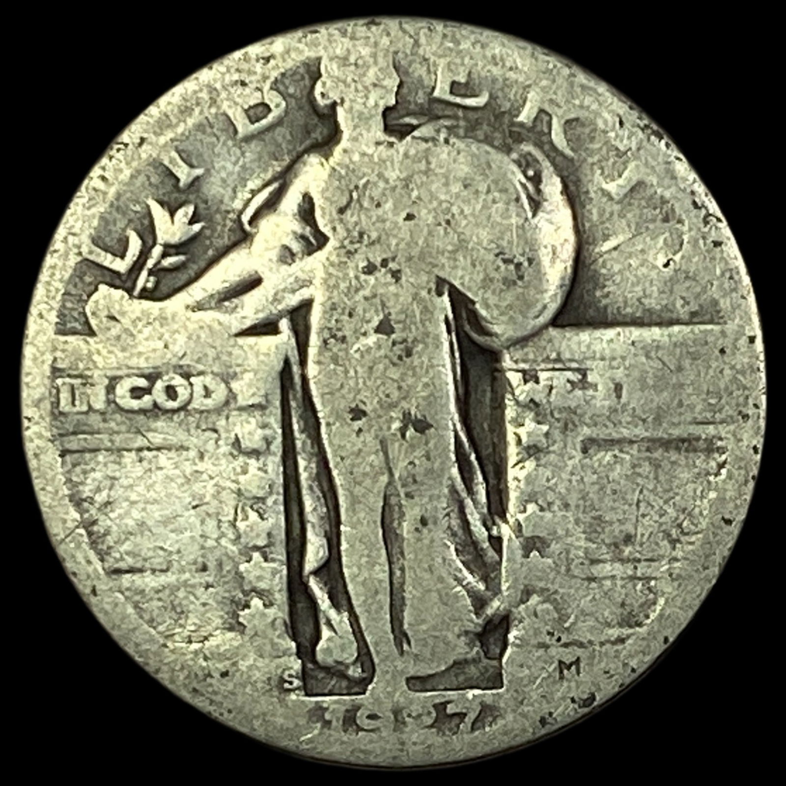 1927-S Standing Liberty Quarter NICELY CIRCULATED: 1927-S Standing Liberty Quarter NICELY CIRCULATED