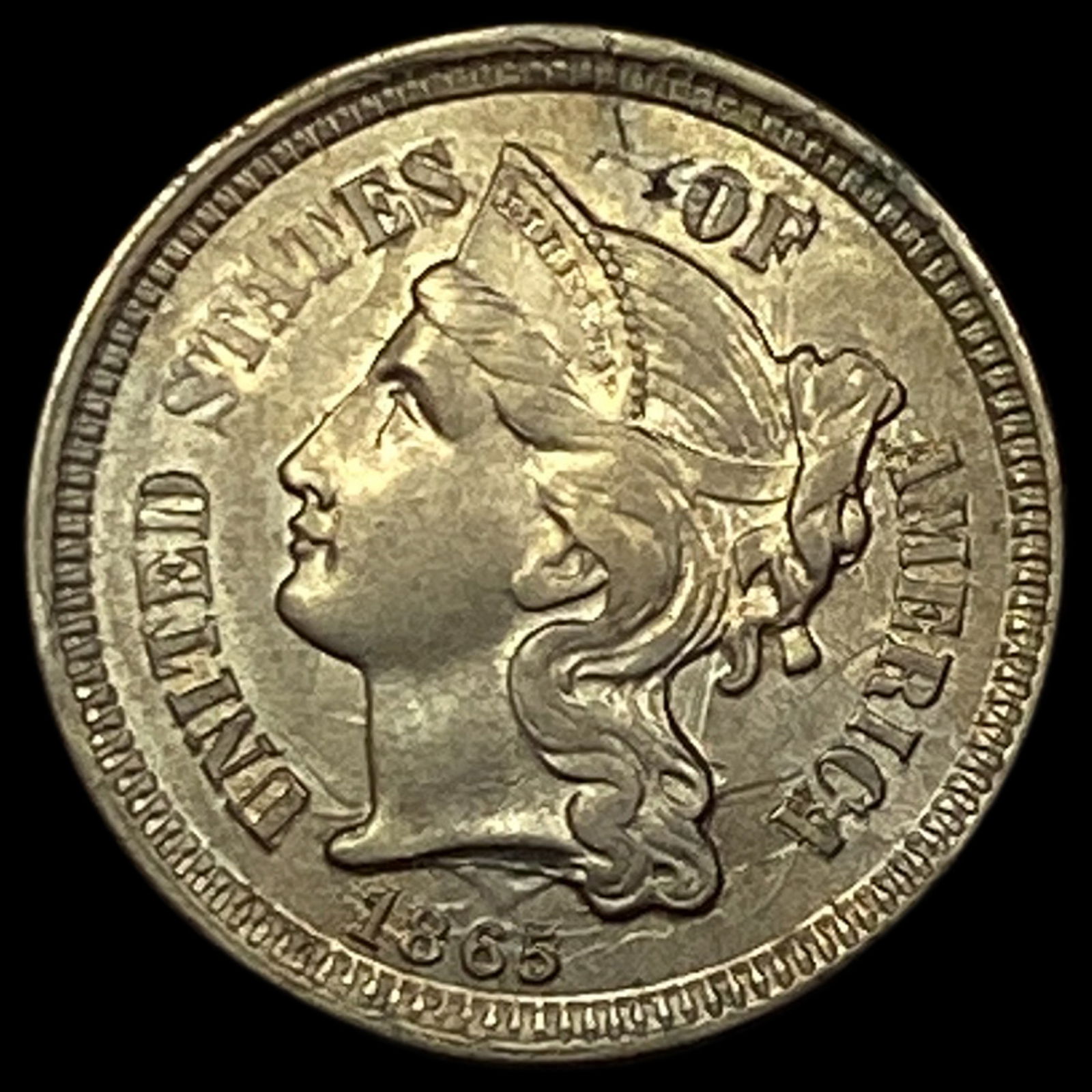1865 Nickel Three-Cent Piece UNCIRCULATED (1 of 2)