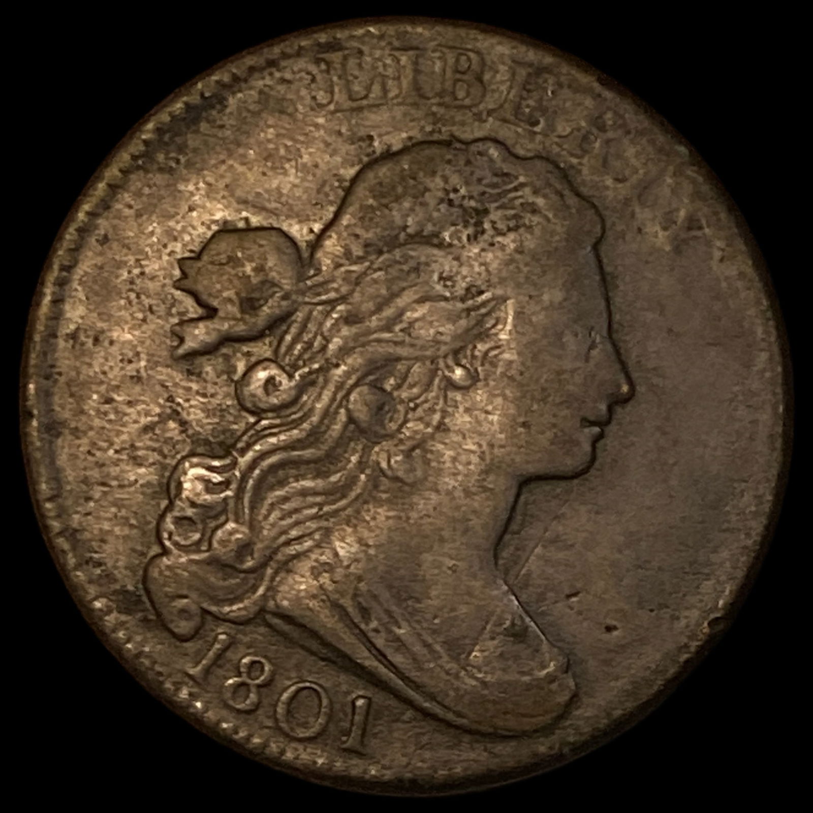 1801 Draped Bust Large Cent NEARLY UNCIRCULATED: 1801 Draped Bust Large Cent NEARLY UNCIRCULATED