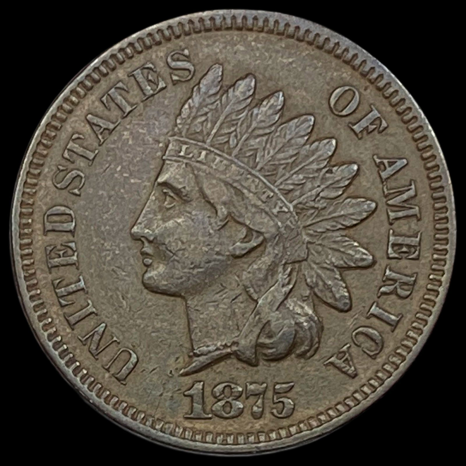 1875 Indian Head Cent CLOSELY UNCIRCULATED (1 of 2)