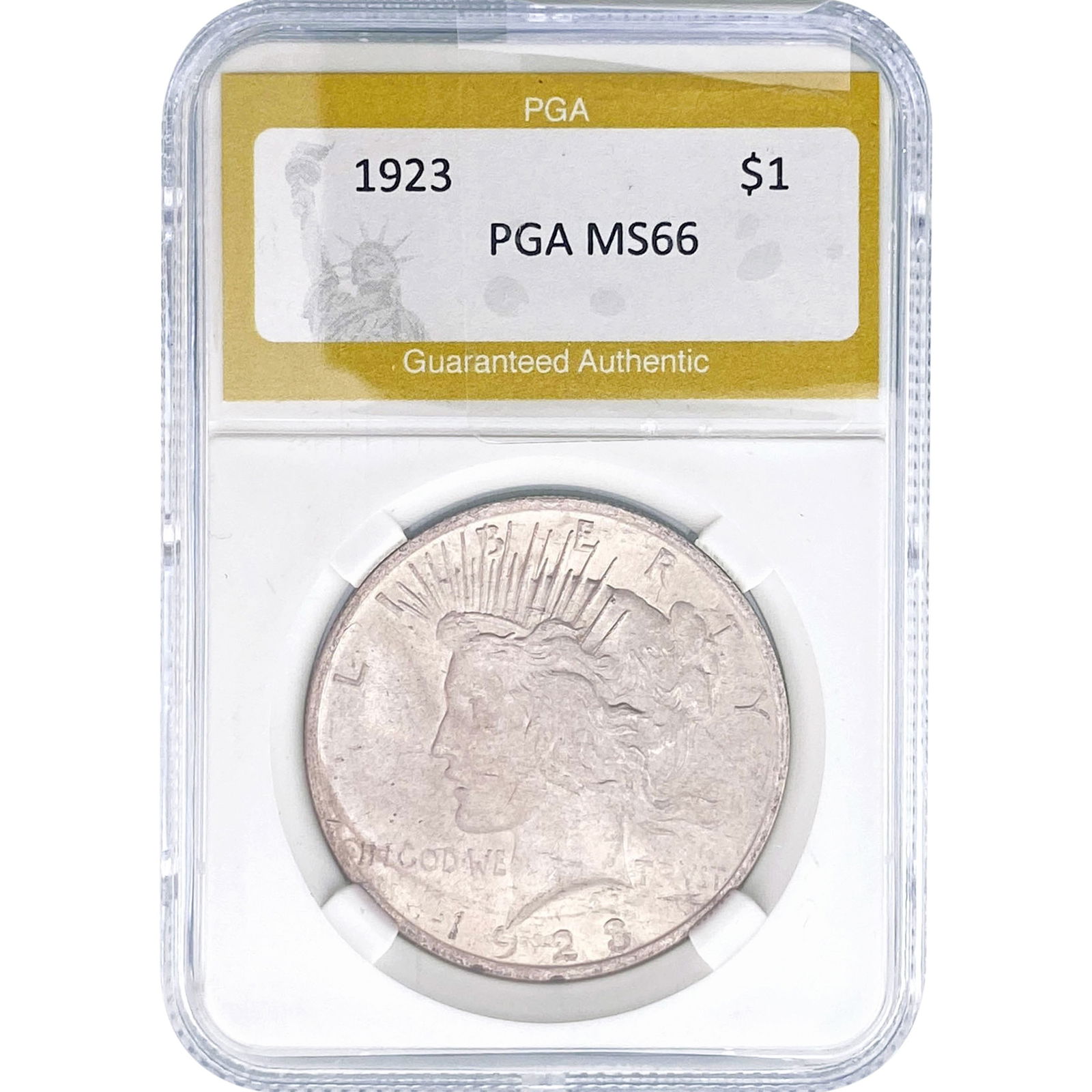 1923 Silver Peace Dollar PGA MS66: 1923 Silver Peace Dollar PGA MS66