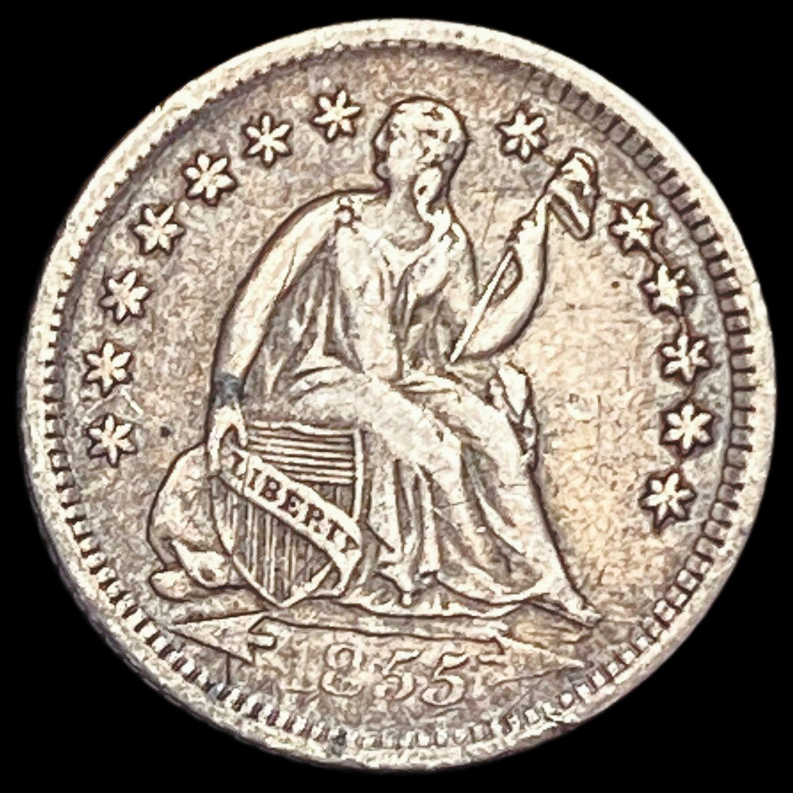 1855-O Seated Liberty Half Dime CLOSELY UNCIRCULATED (1 of 2)