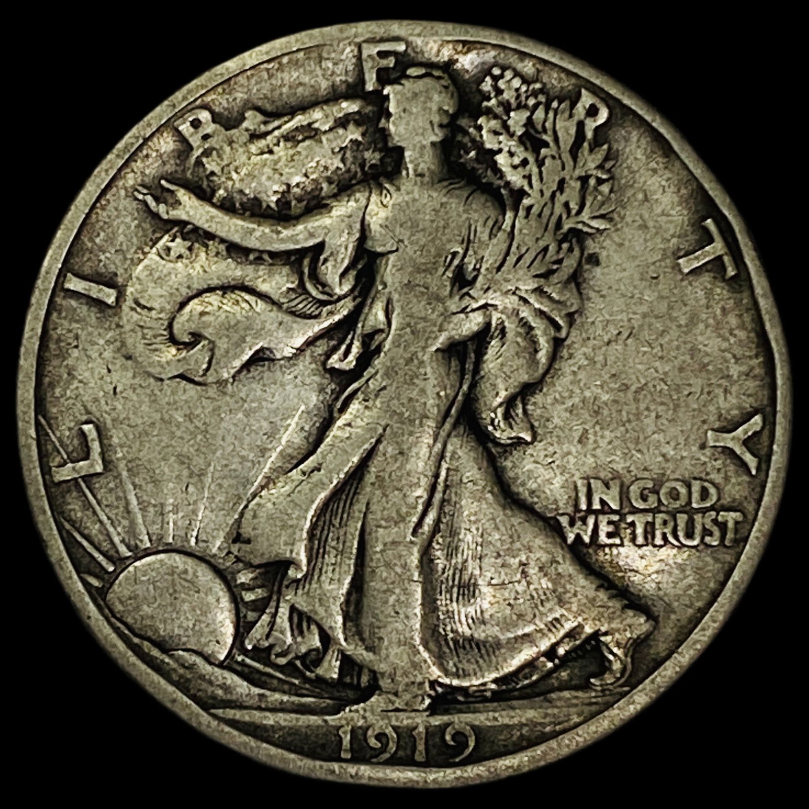 1919-D Silver Walking Liberty Half Dollar LIGHTLY CIRCULATED: 1919-D Silver Walking Liberty Half Dollar LIGHTLY CIRCULATED