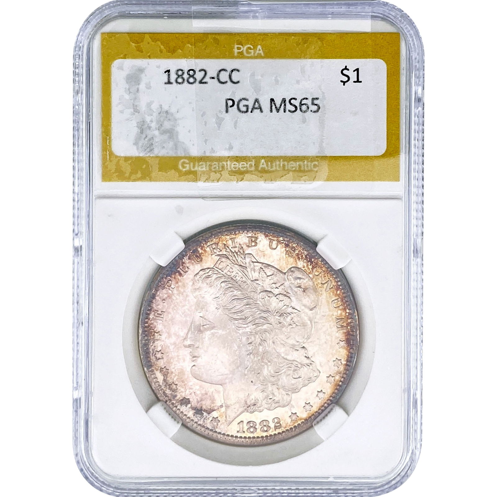 1882-CC Morgan Silver Dollar PGA MS65: 1882-CC Morgan Silver Dollar PGA MS65