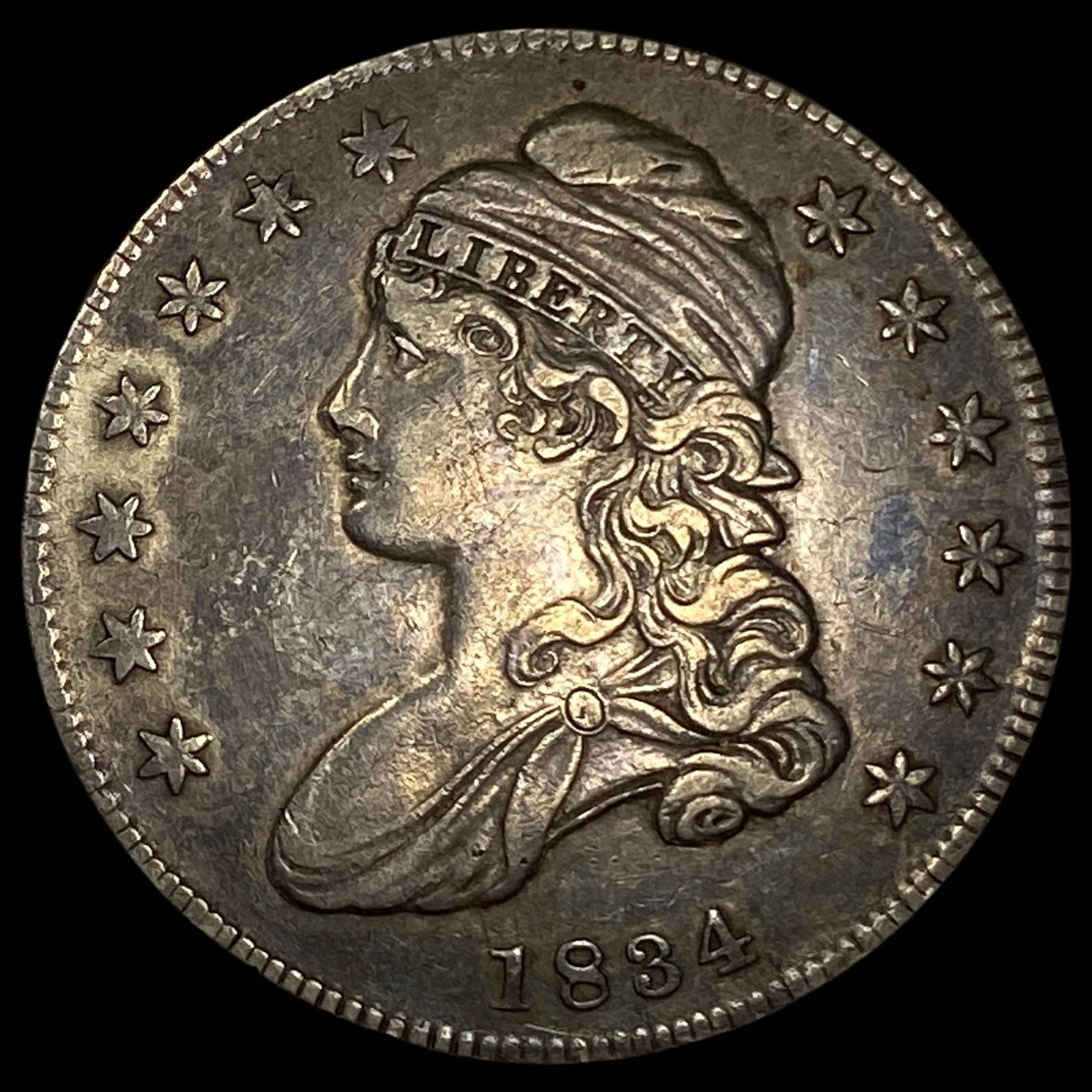 1834 Capped Bust Half Dollar CLOSELY UNCIRCULATED: 1834 Capped Bust Half Dollar CLOSELY UNCIRCULATED