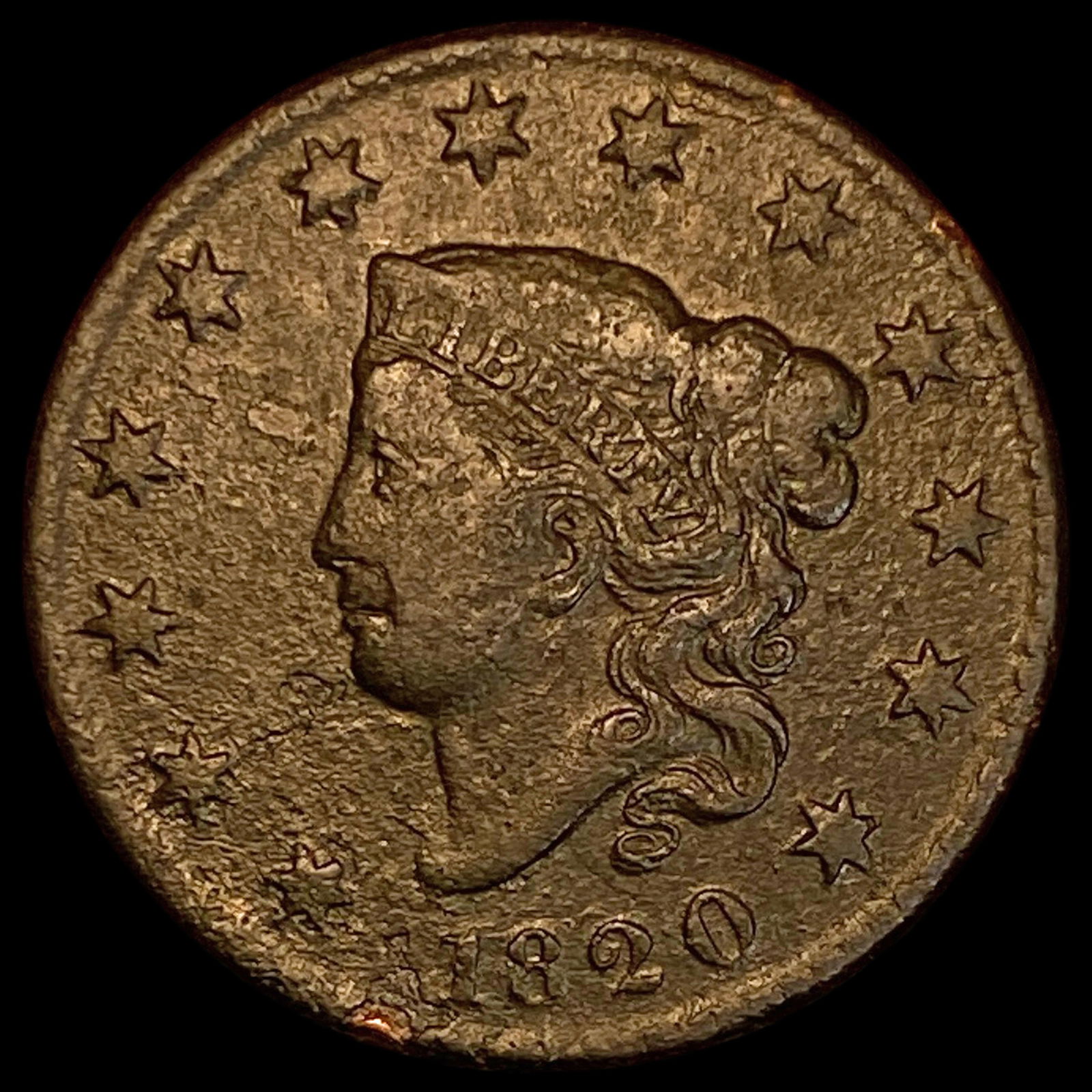 1820 Coronet Head Large Cent LIGHTLY CIRCULATED (1 of 2)