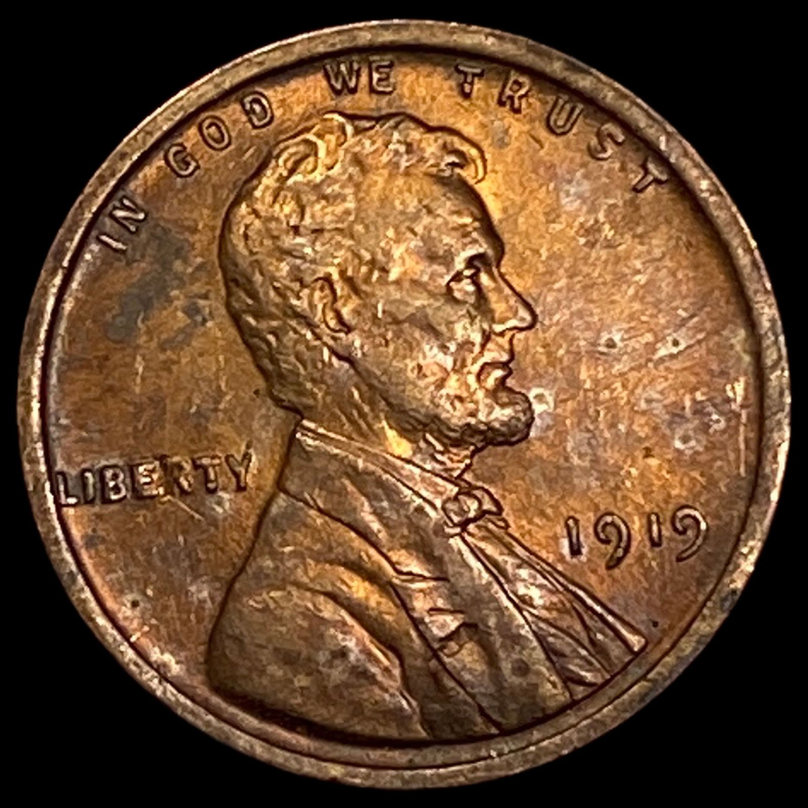1919 Red Lincoln Wheat Cent CHOICE BU (1 of 2)