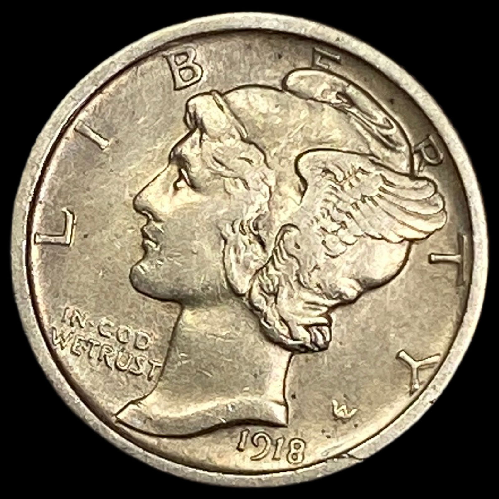 1918-D Silver Mercury Dime CLOSELY UNCIRCULATED (1 of 2)