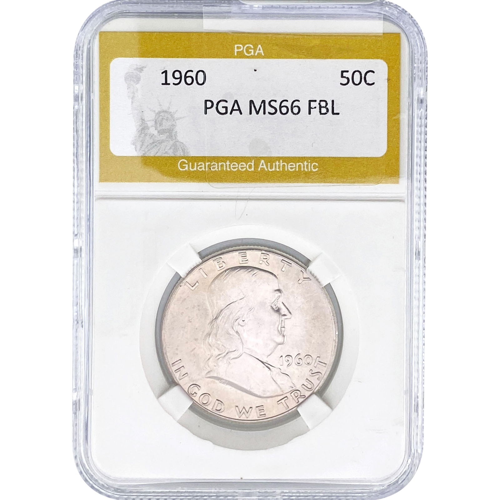 1960 Franklin Half Dollar PGA MS66 FBL: 1960 Franklin Half Dollar PGA MS66 FBL