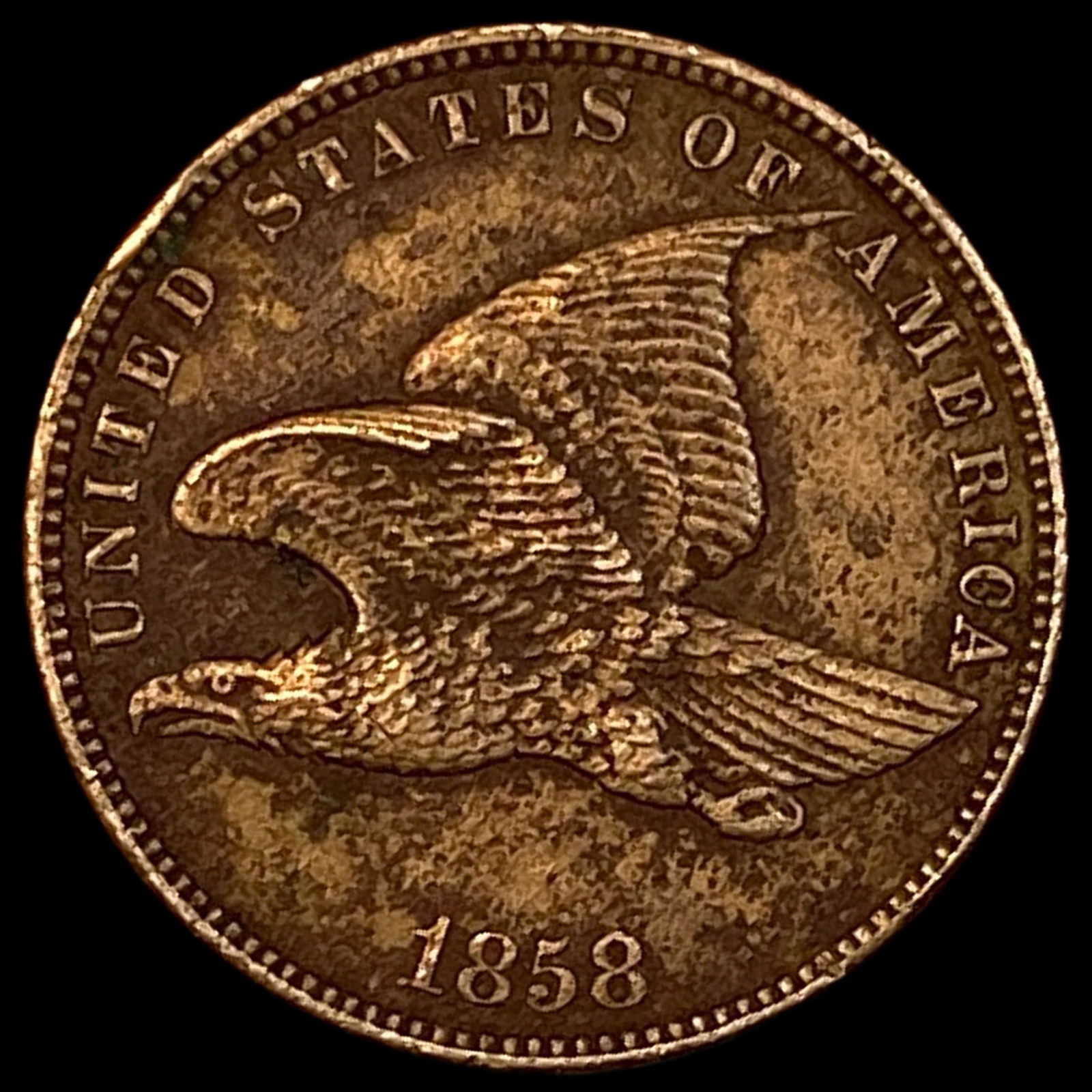 1858 Flying Eagle Cent CLOSELY UNCIRCULATED: 1858 Flying Eagle Cent CLOSELY UNCIRCULATED