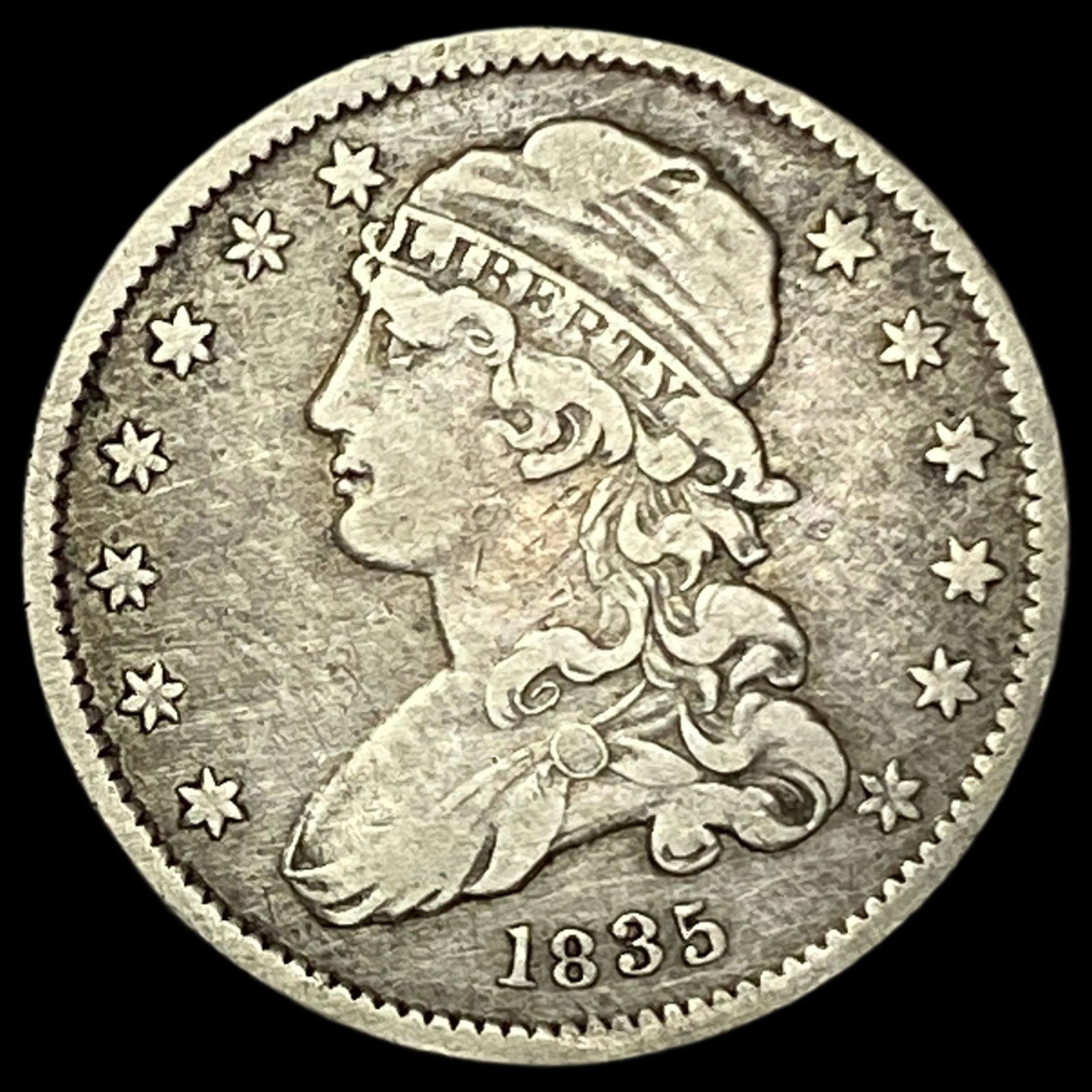 1835 Capped Bust Silver Quarter LIGHTLY CIRCULATED: 1835 Capped Bust Silver Quarter LIGHTLY CIRCULATED