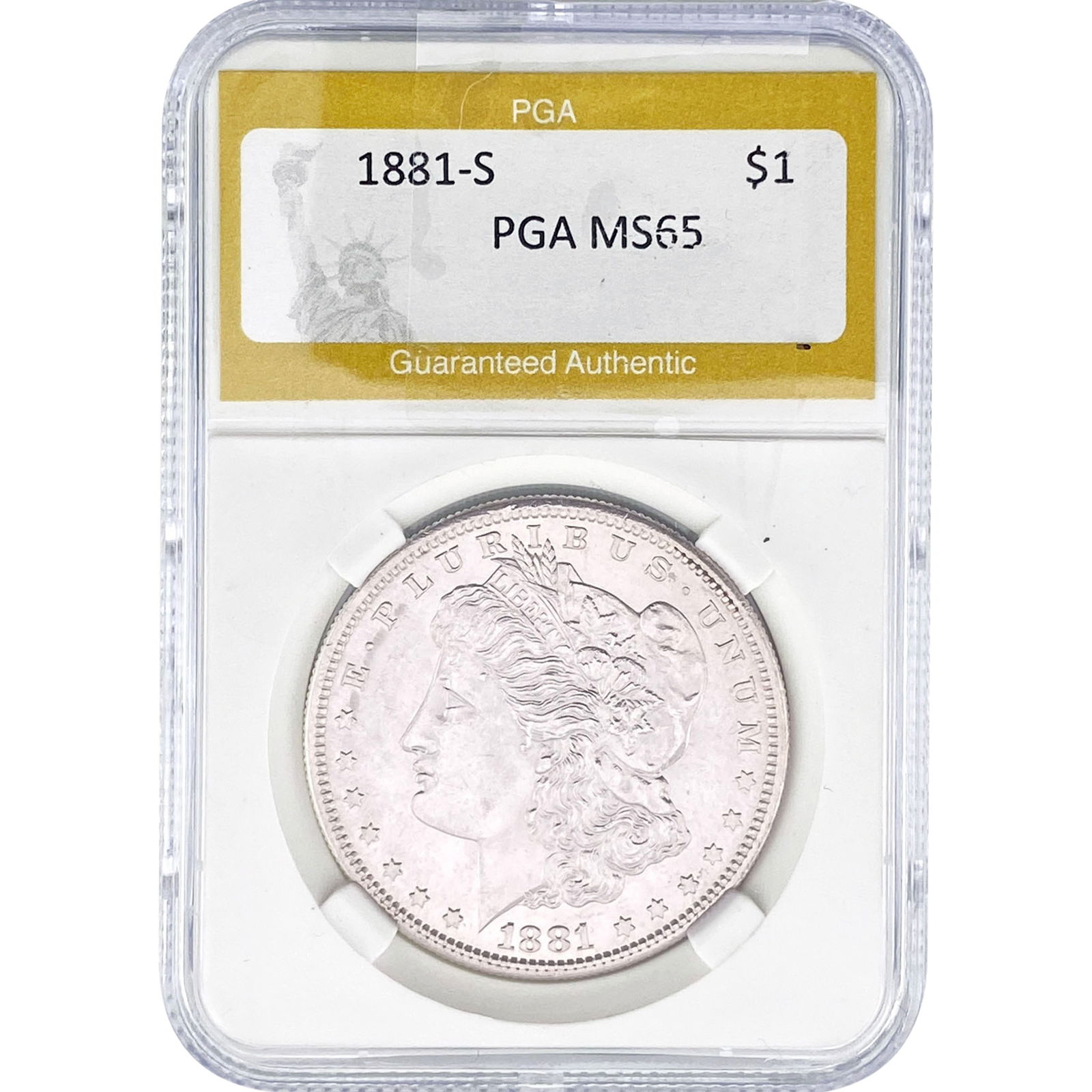 1881-S Morgan Silver Dollar PGA MS65: 1881-S Morgan Silver Dollar PGA MS65
