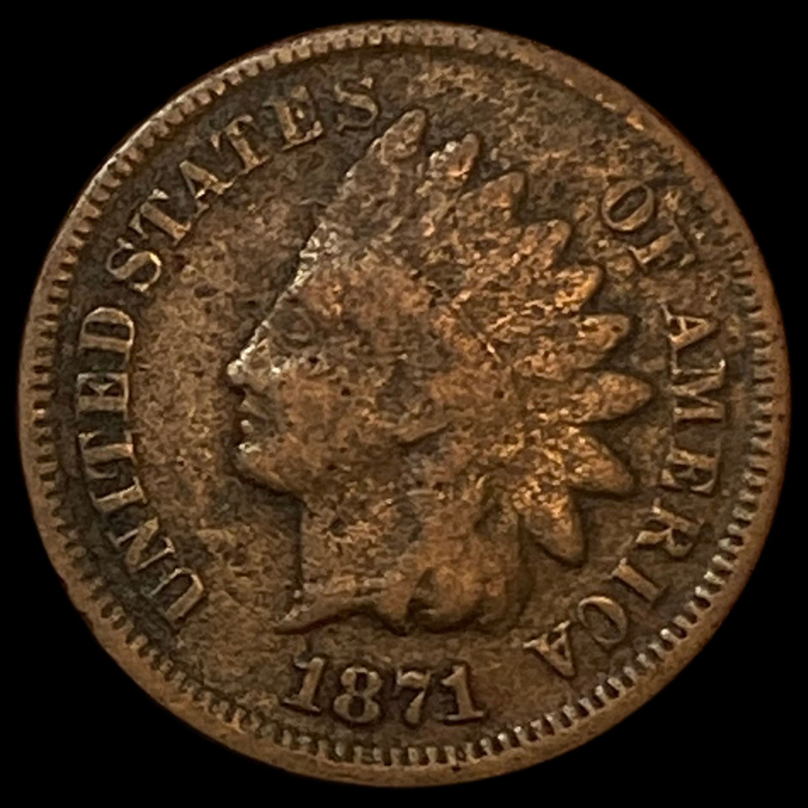 1871 Indian Head Cent NICELY CIRCULATED: 1871 Indian Head Cent NICELY CIRCULATED