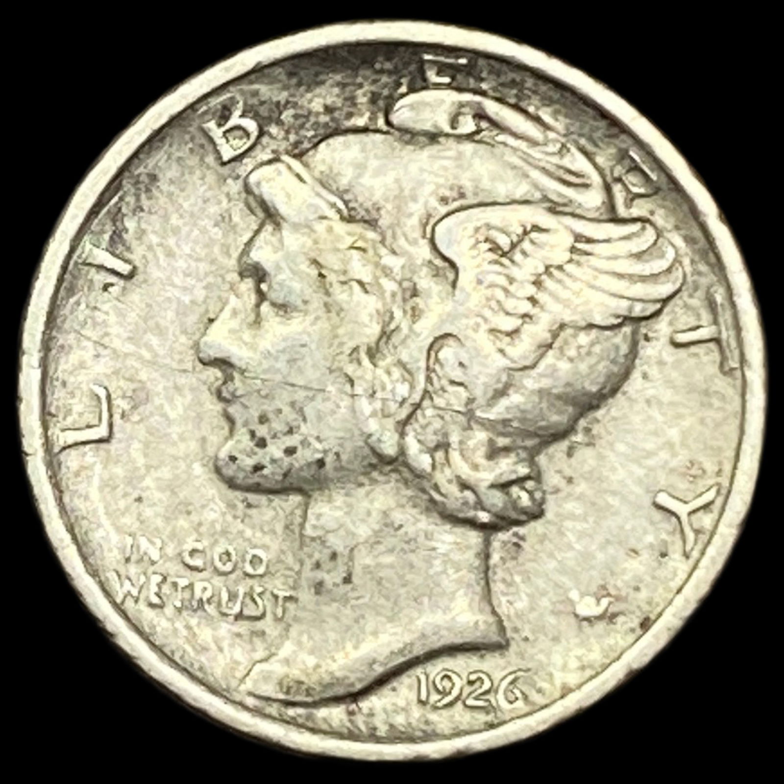 1926-D Silver Mercury Dime LIGHTLY CIRCULATED: 1926-D Silver Mercury Dime LIGHTLY CIRCULATED