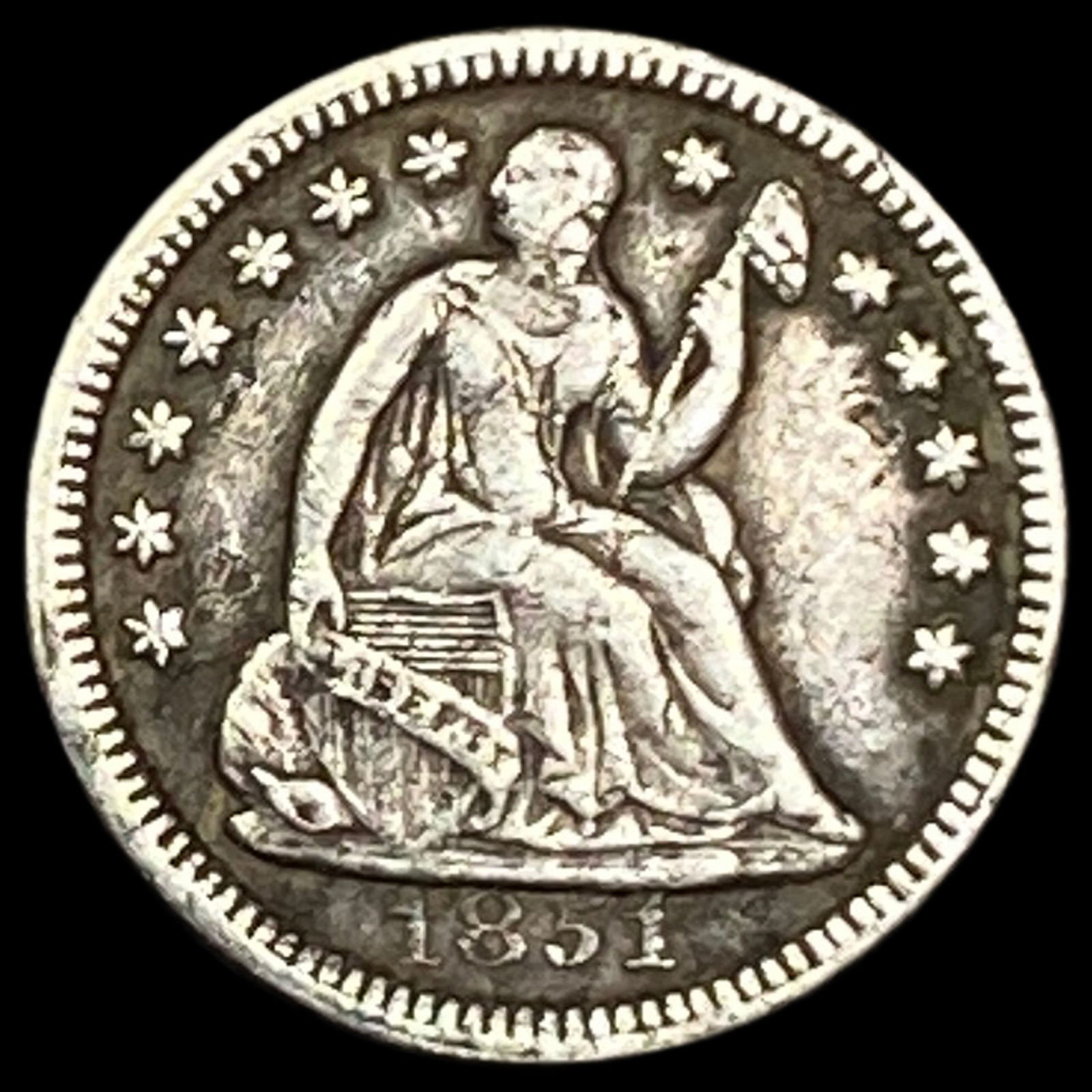 1851 Seated Liberty Half Dime NEARLY UNCIRCULATED (1 of 2)
