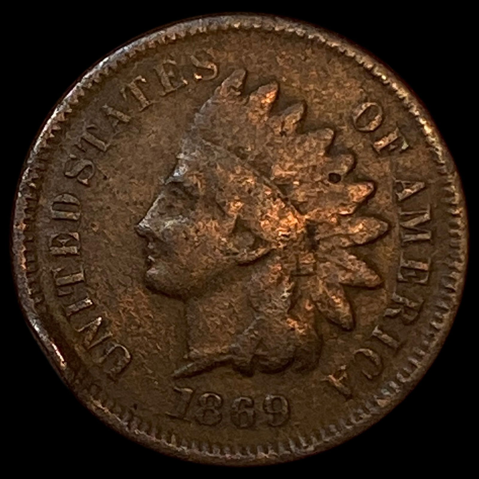 1869 Indian Head Cent NICELY CIRCULATED (1 of 2)