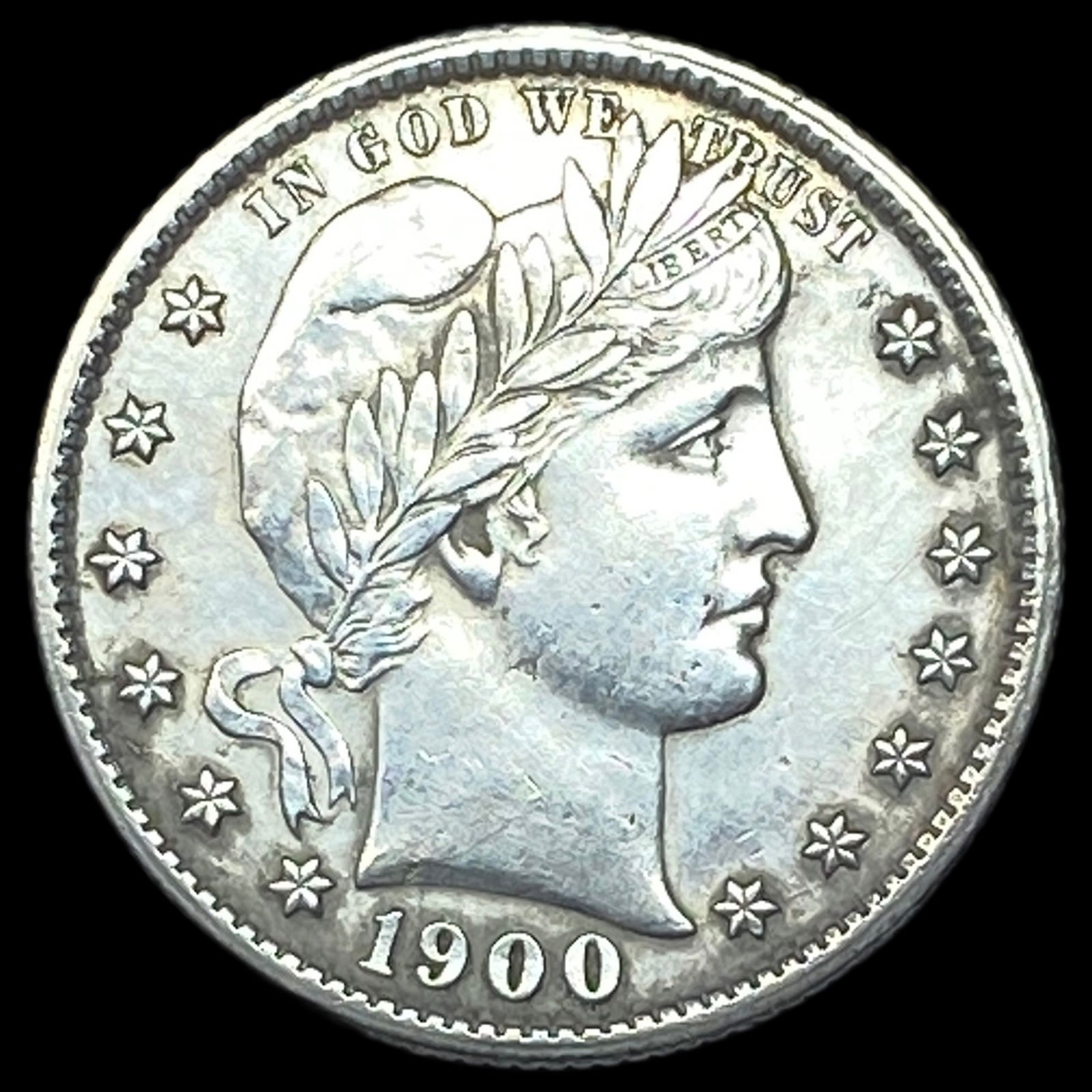 1900-S Silver Barber Quarter CHOICE AU: 1900-S Silver Barber Quarter CHOICE AU