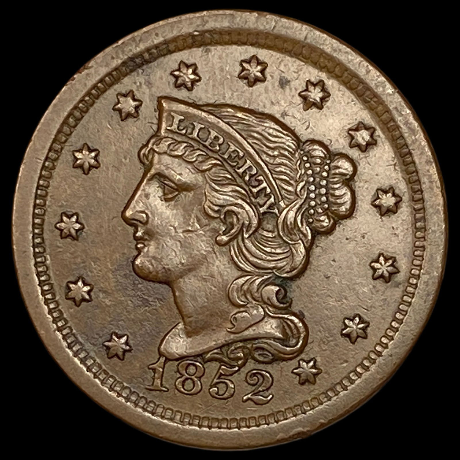 1852 Braided Hair Large Cent UNCIRCULATED (1 of 2)