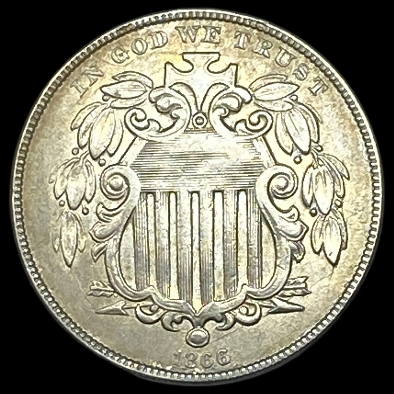 1866 Shield Nickel CLOSELY UNCIRCULATED (1 of 2)