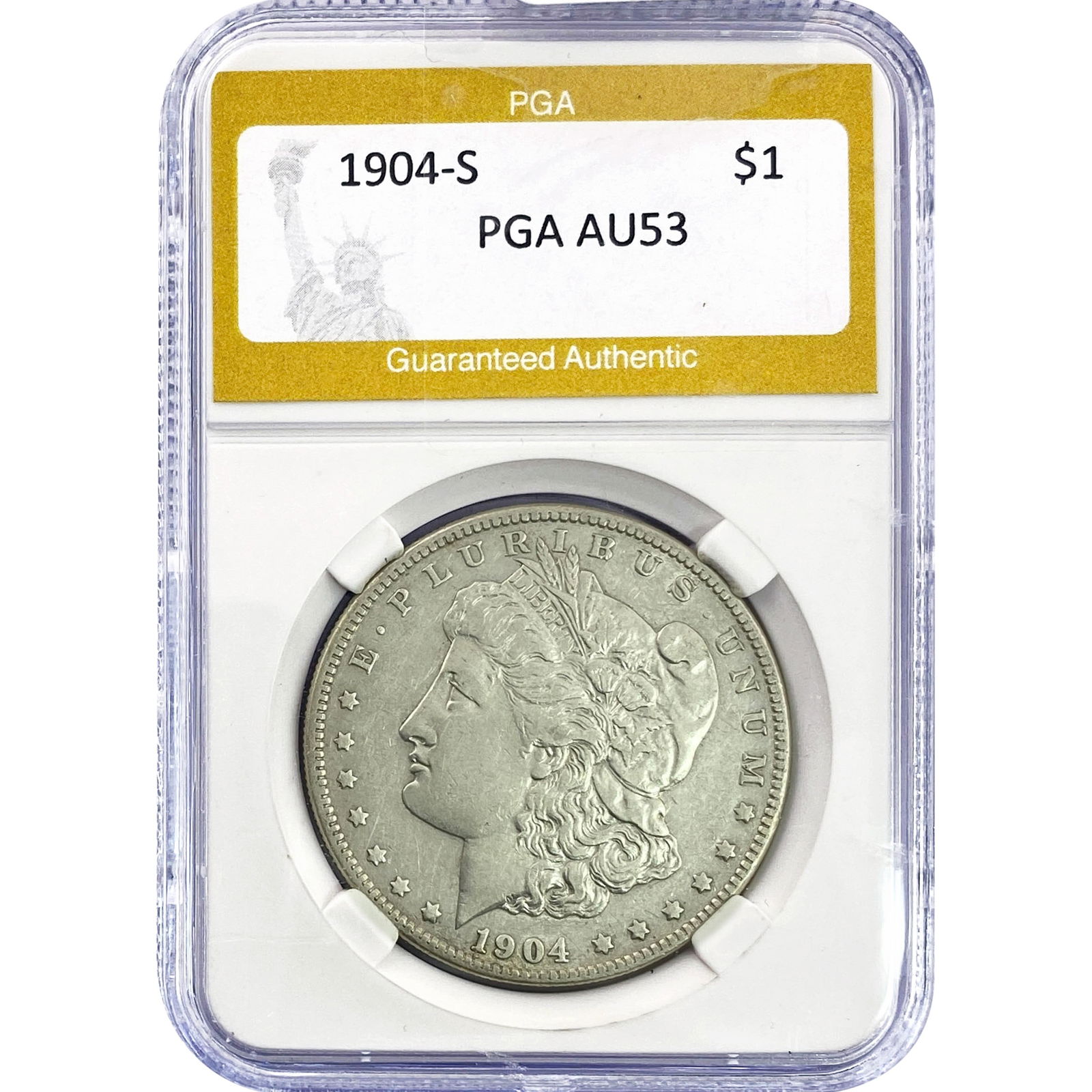 1904-S Morgan Silver Dollar PGA AU53: 1904-S Morgan Silver Dollar PGA AU53